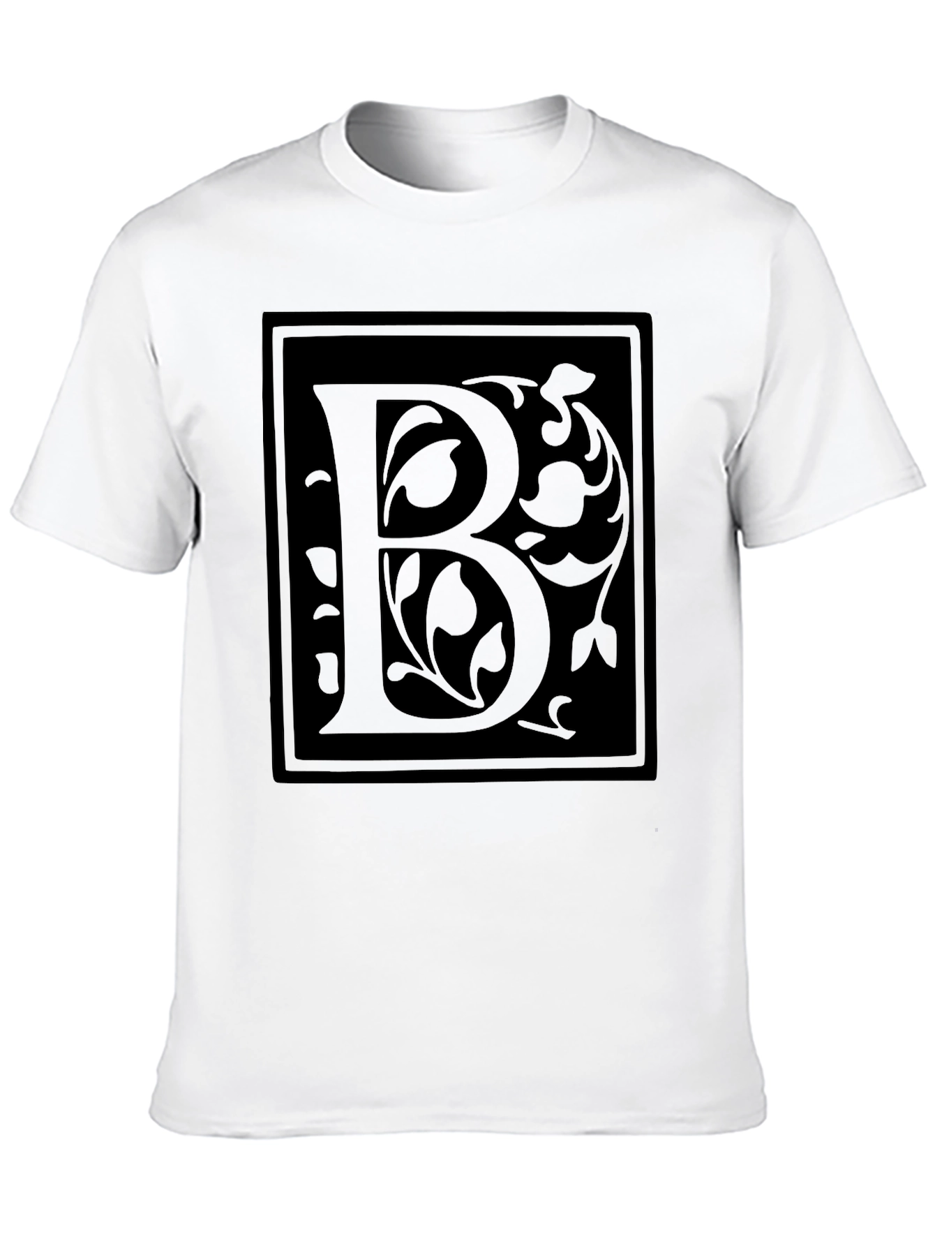 Elegant Black T-Shirt with Letter B Design