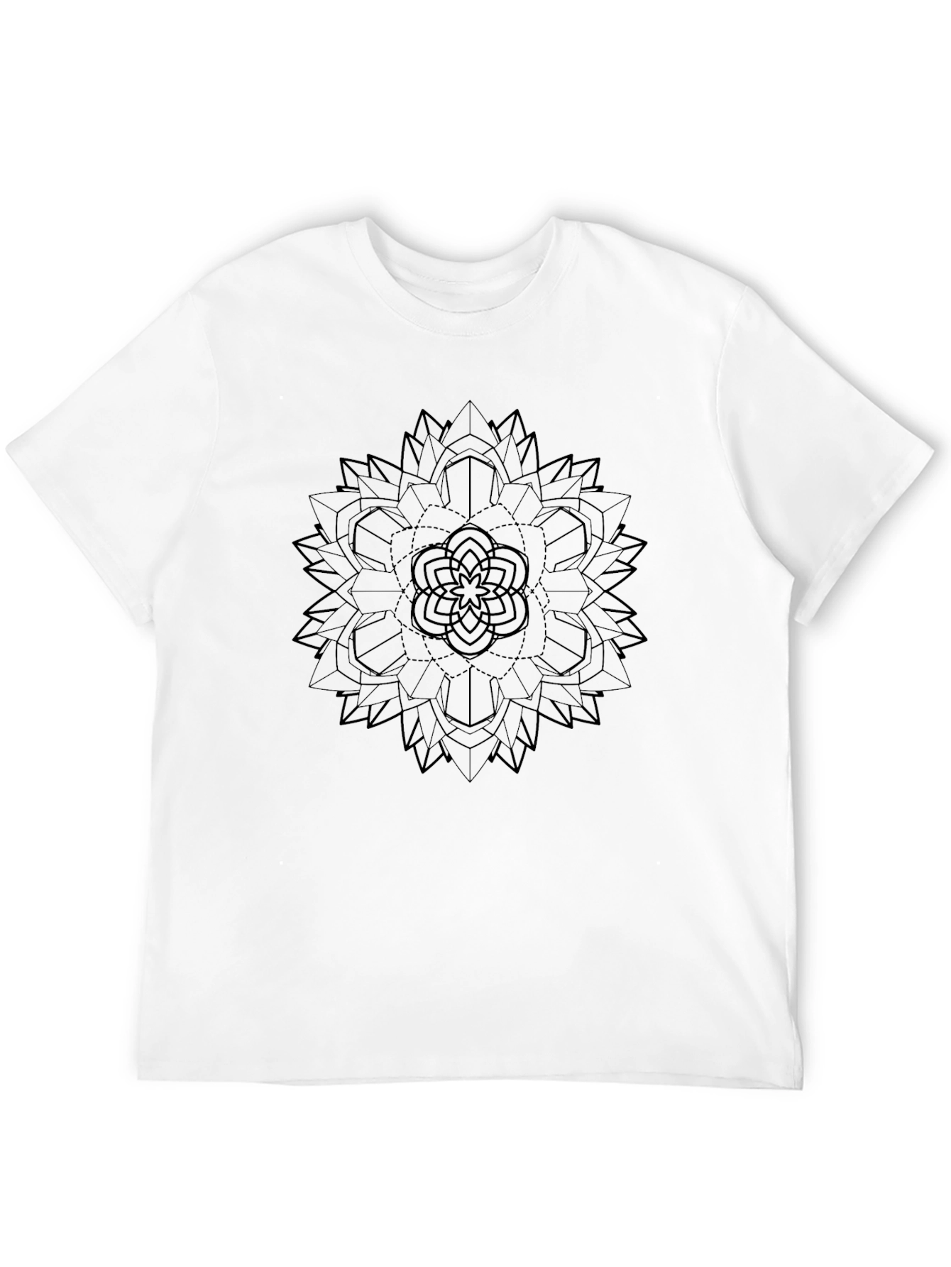 Geometric Mandala Tee - Stylish Black Graphic T-Shirt