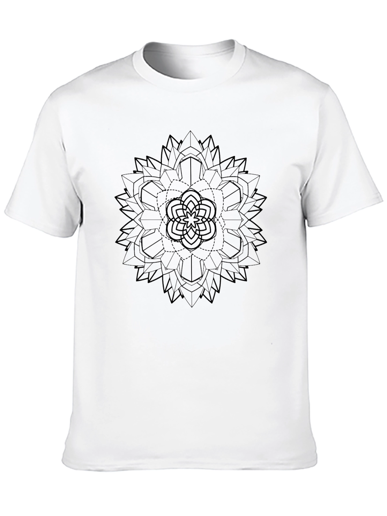 Geometric Mandala Tee - Stylish Black Graphic T-Shirt