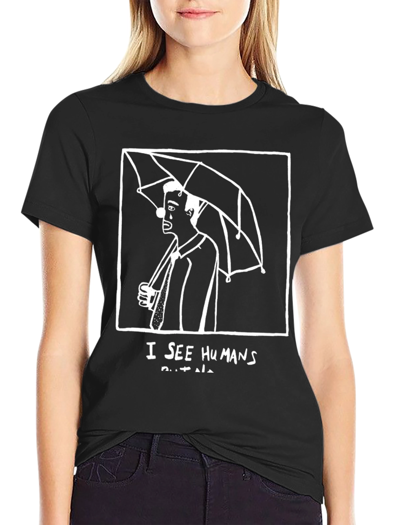 I See Humans T-Shirt - Black Graphic Tee