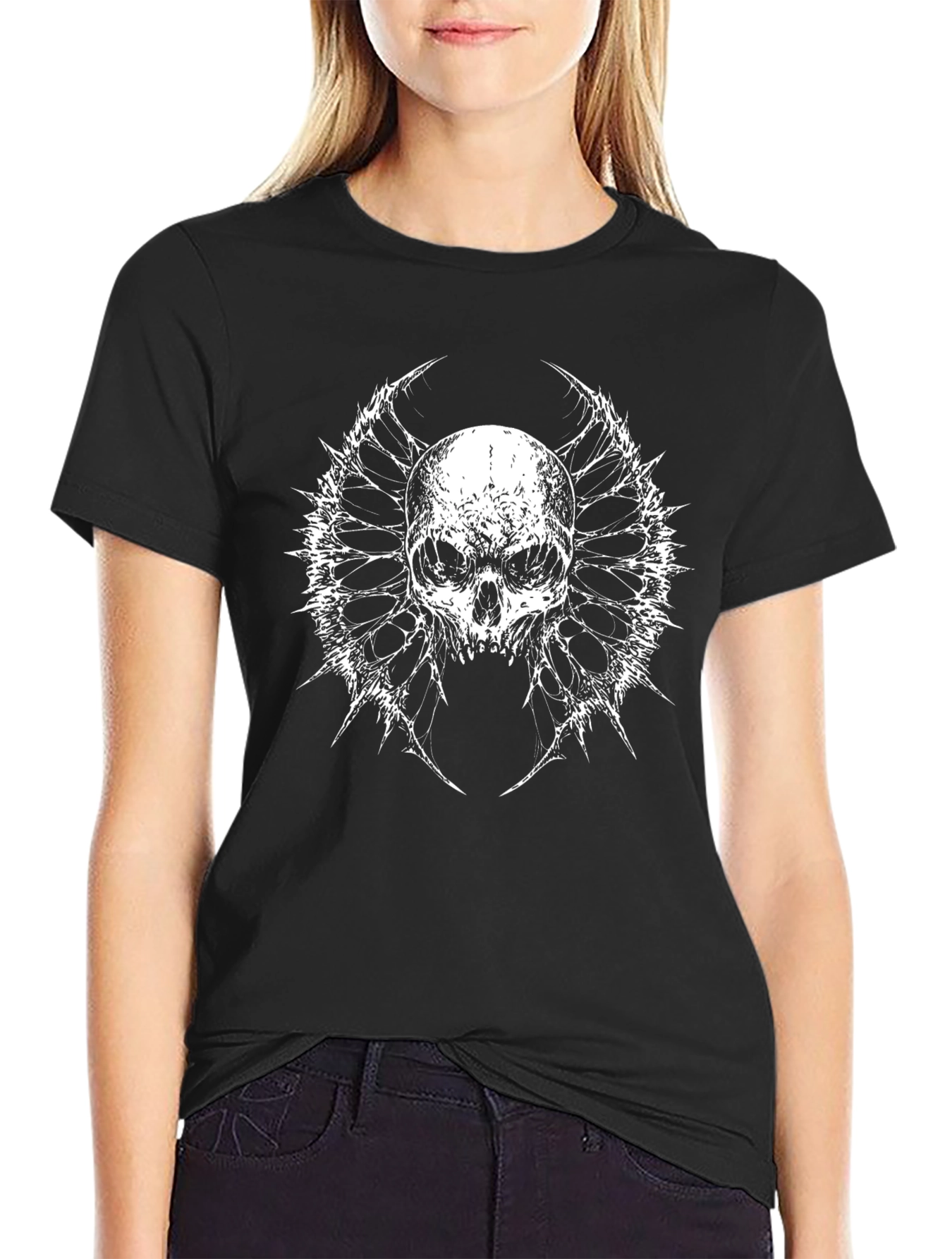 Skull Graphic Black T-Shirt - Edgy Style