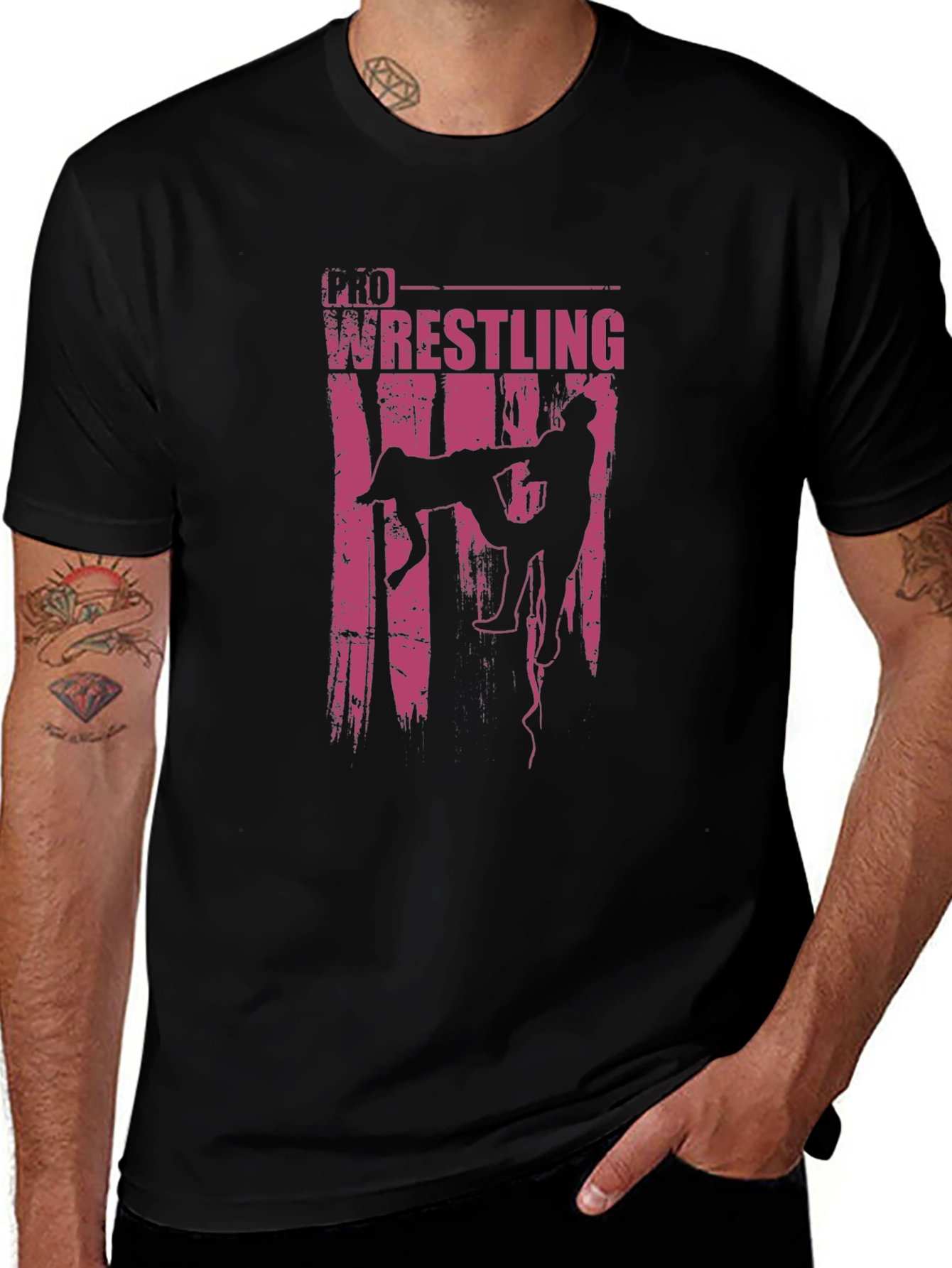 Pro Wrestling Graphic Tee - Black