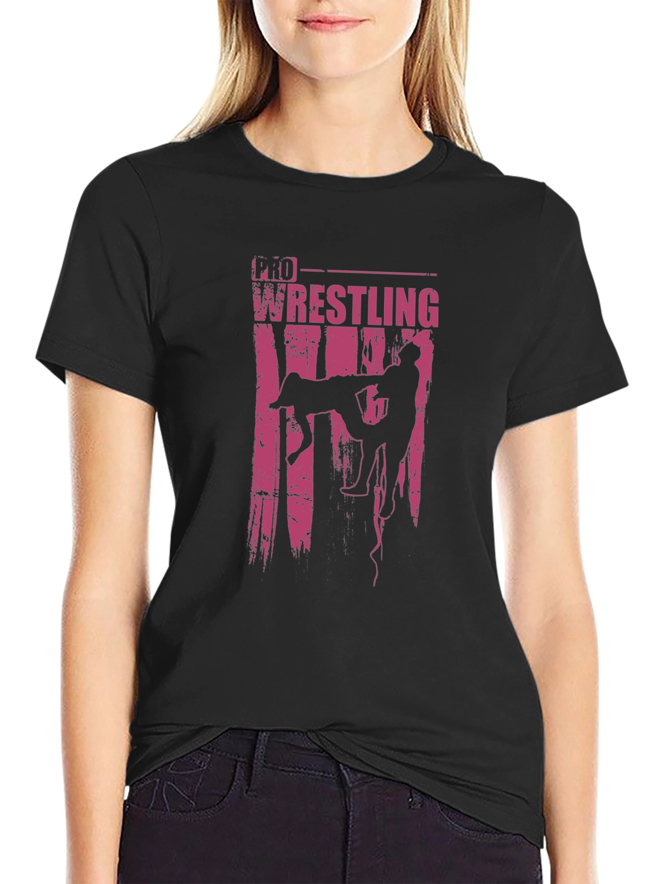 Pro Wrestling Graphic Tee - Black