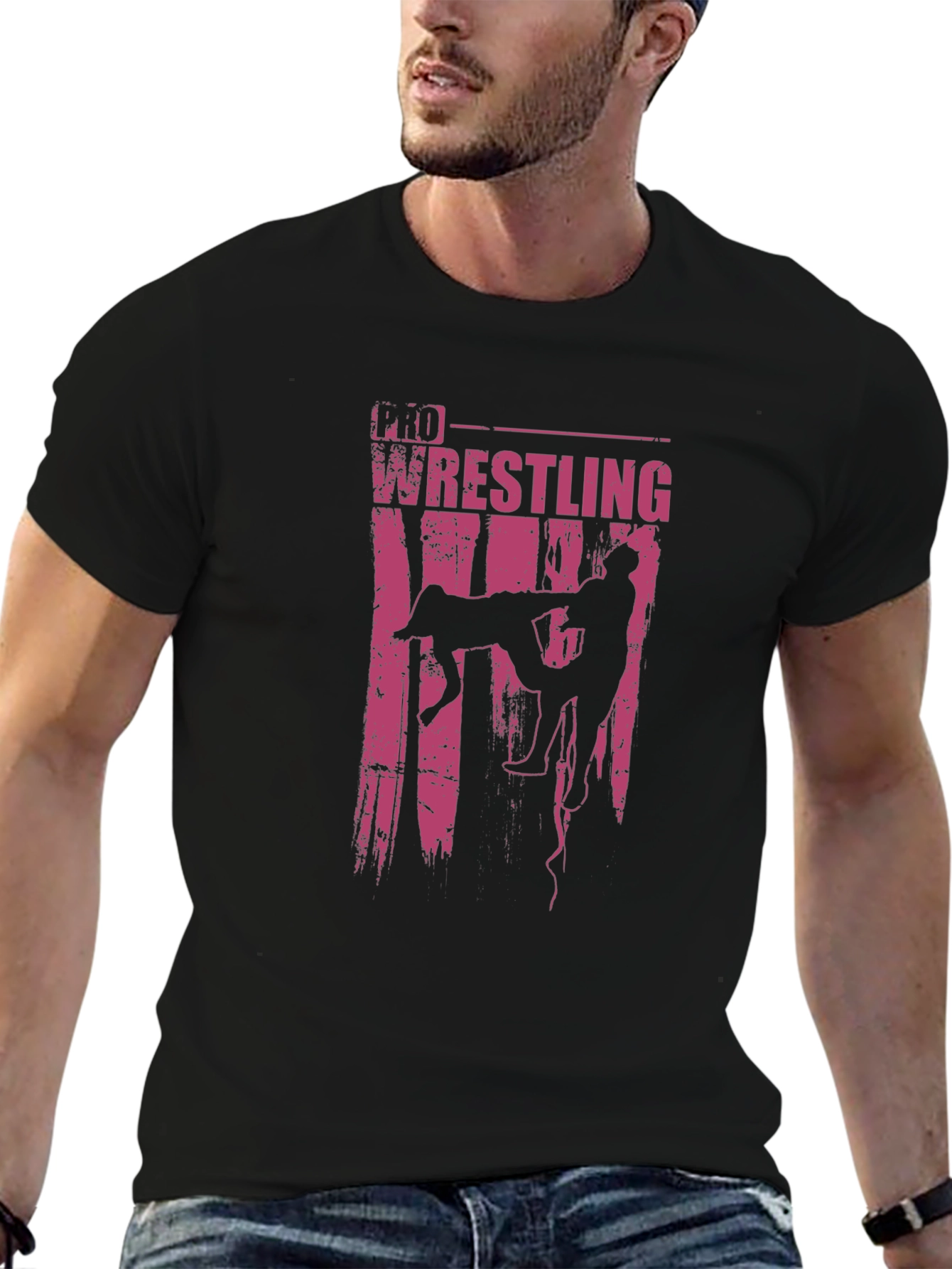 Pro Wrestling Graphic Tee - Black