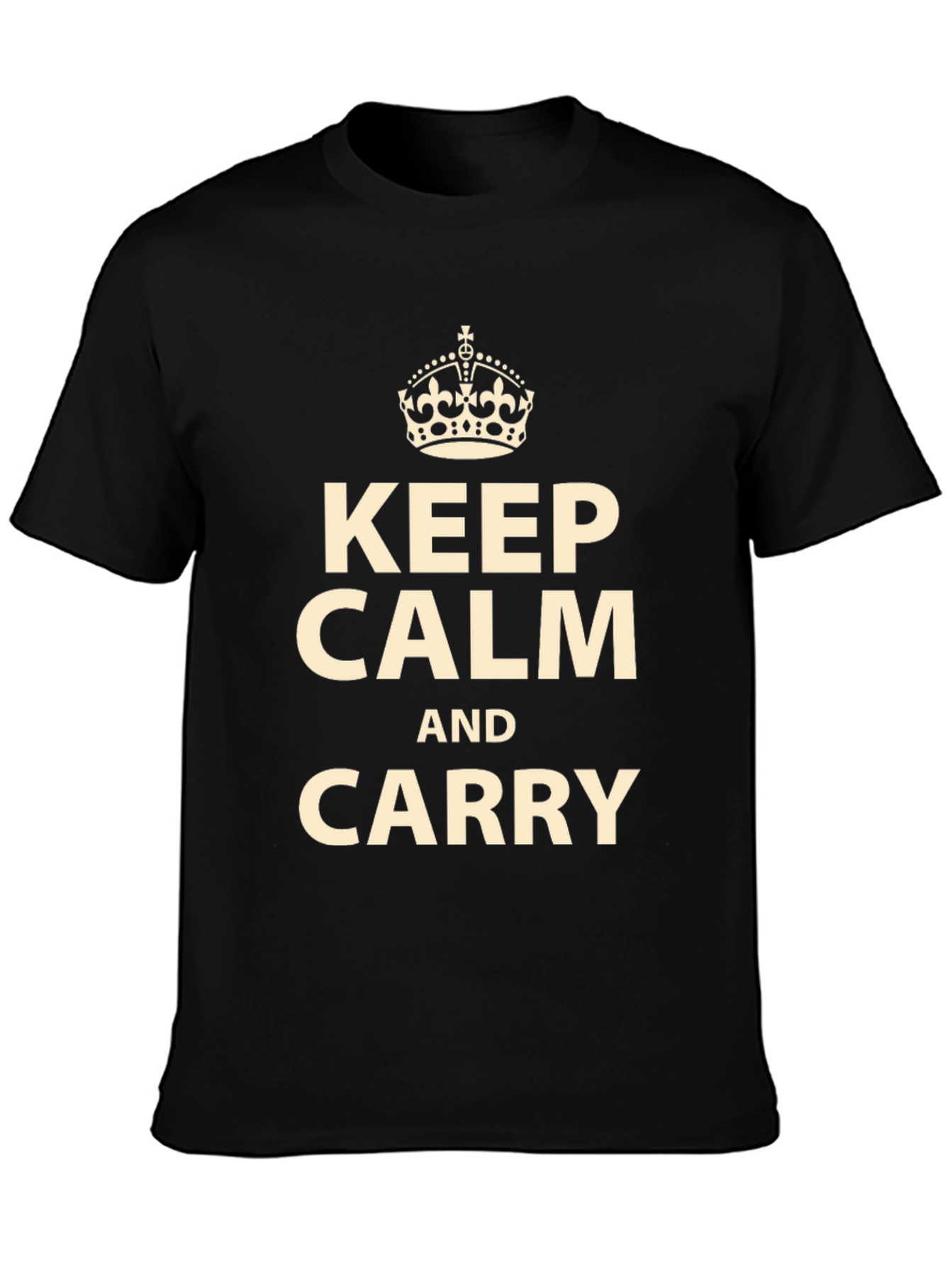 Keep Calm and Carry On Graphic Tee - Black