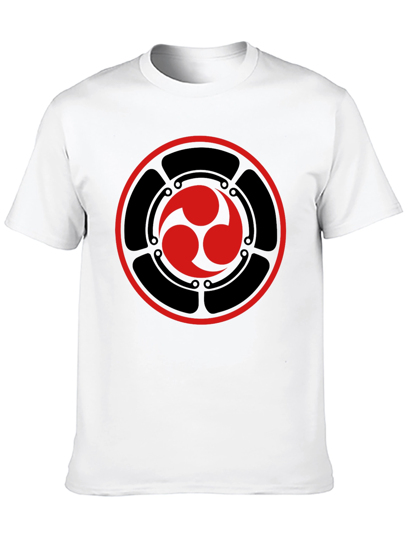 Black T-Shirt with Red Tomoe Design