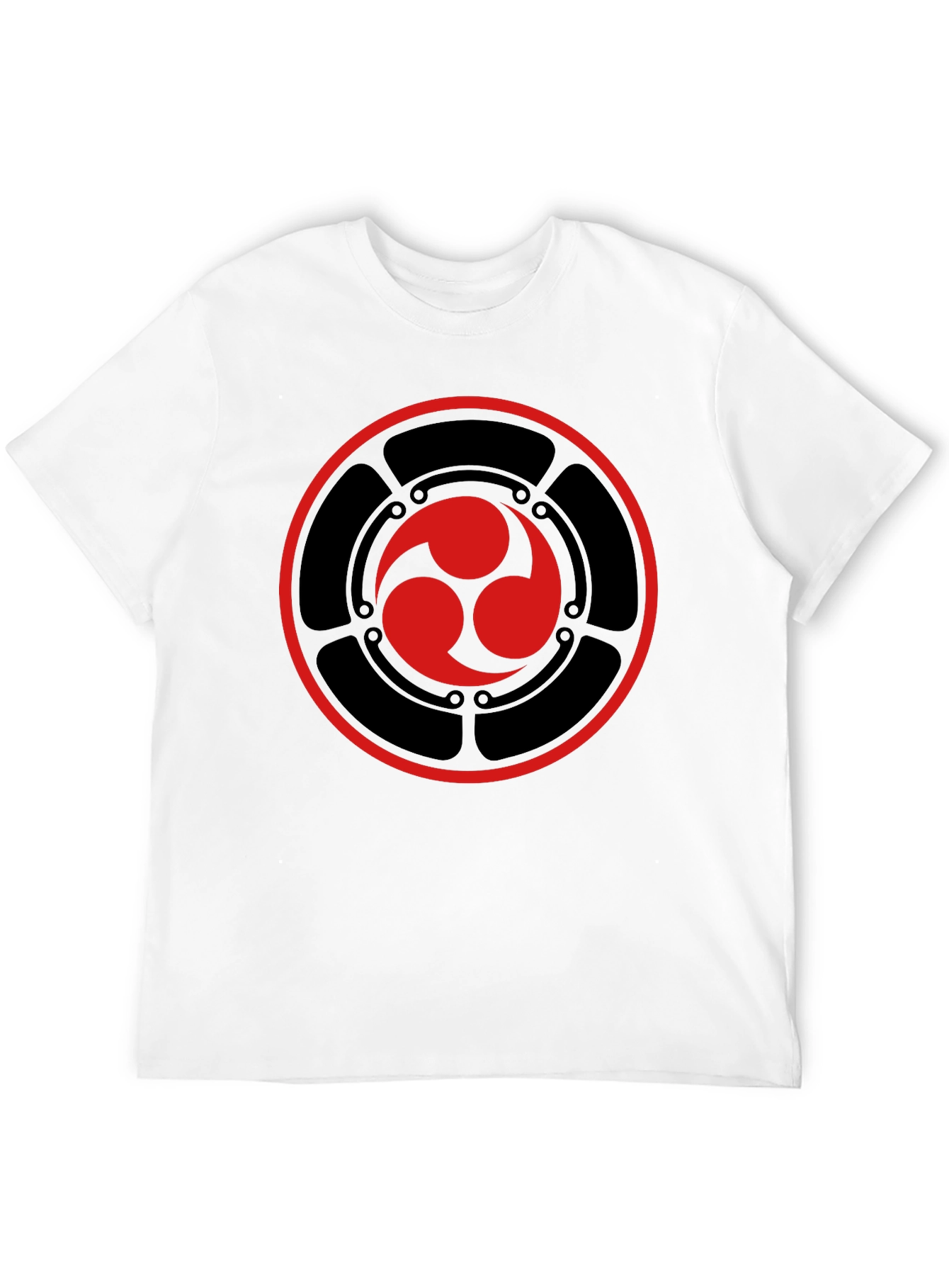 Black T-Shirt with Red Tomoe Design