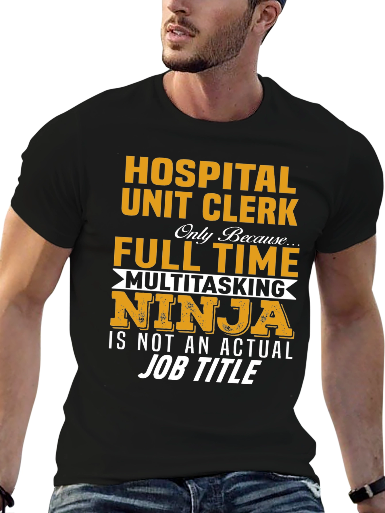 Hospital Unit Clerk Full Time Multitasking Ninja T-Shirt