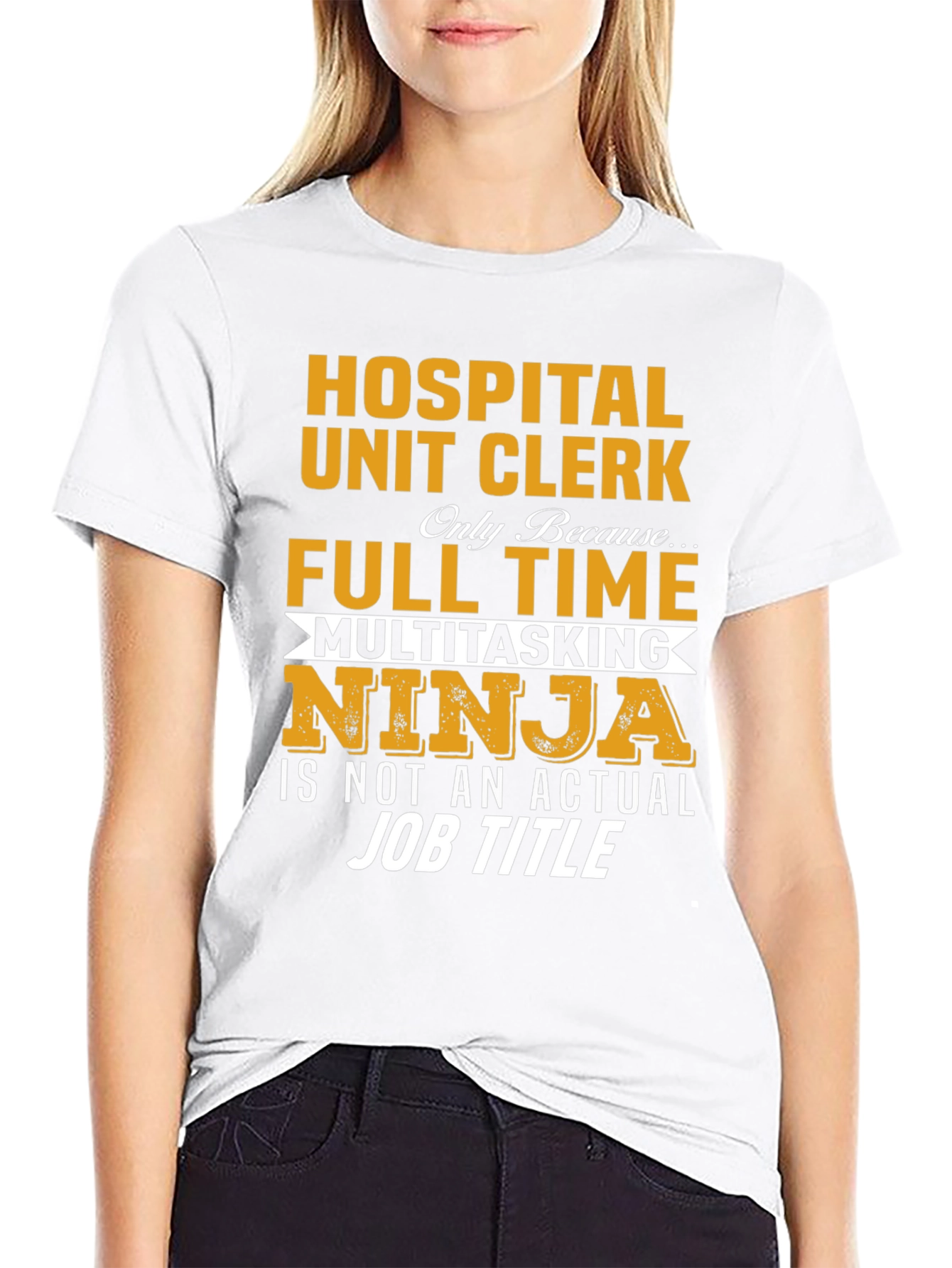 Hospital Unit Clerk Full Time Multitasking Ninja T-Shirt