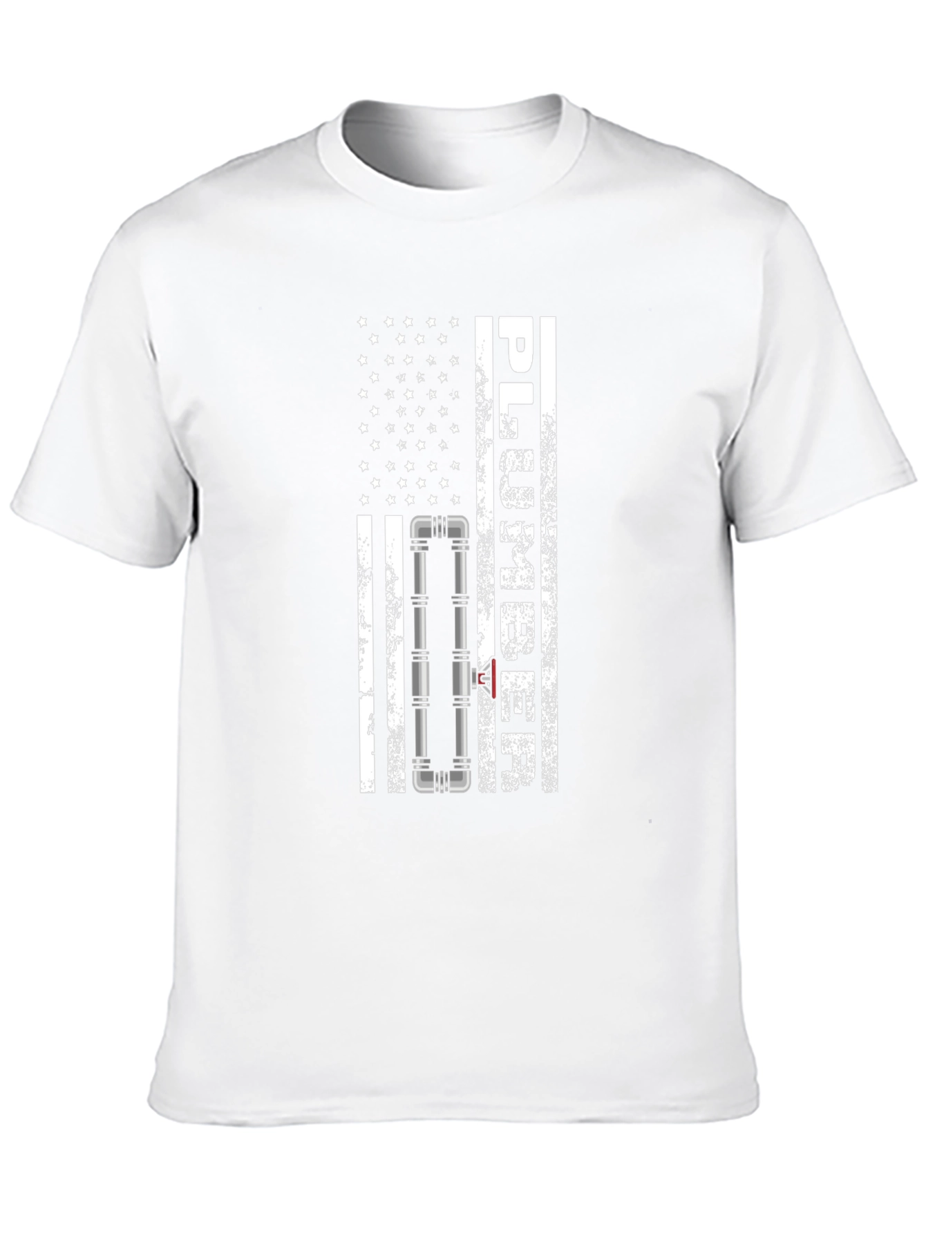 Plumber American Flag T-Shirt - Black