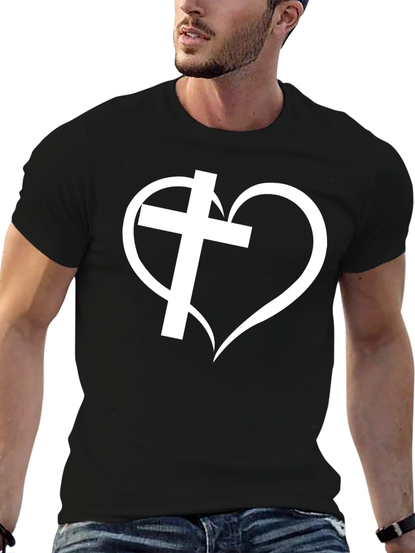 Faith Heart Black T-Shirt