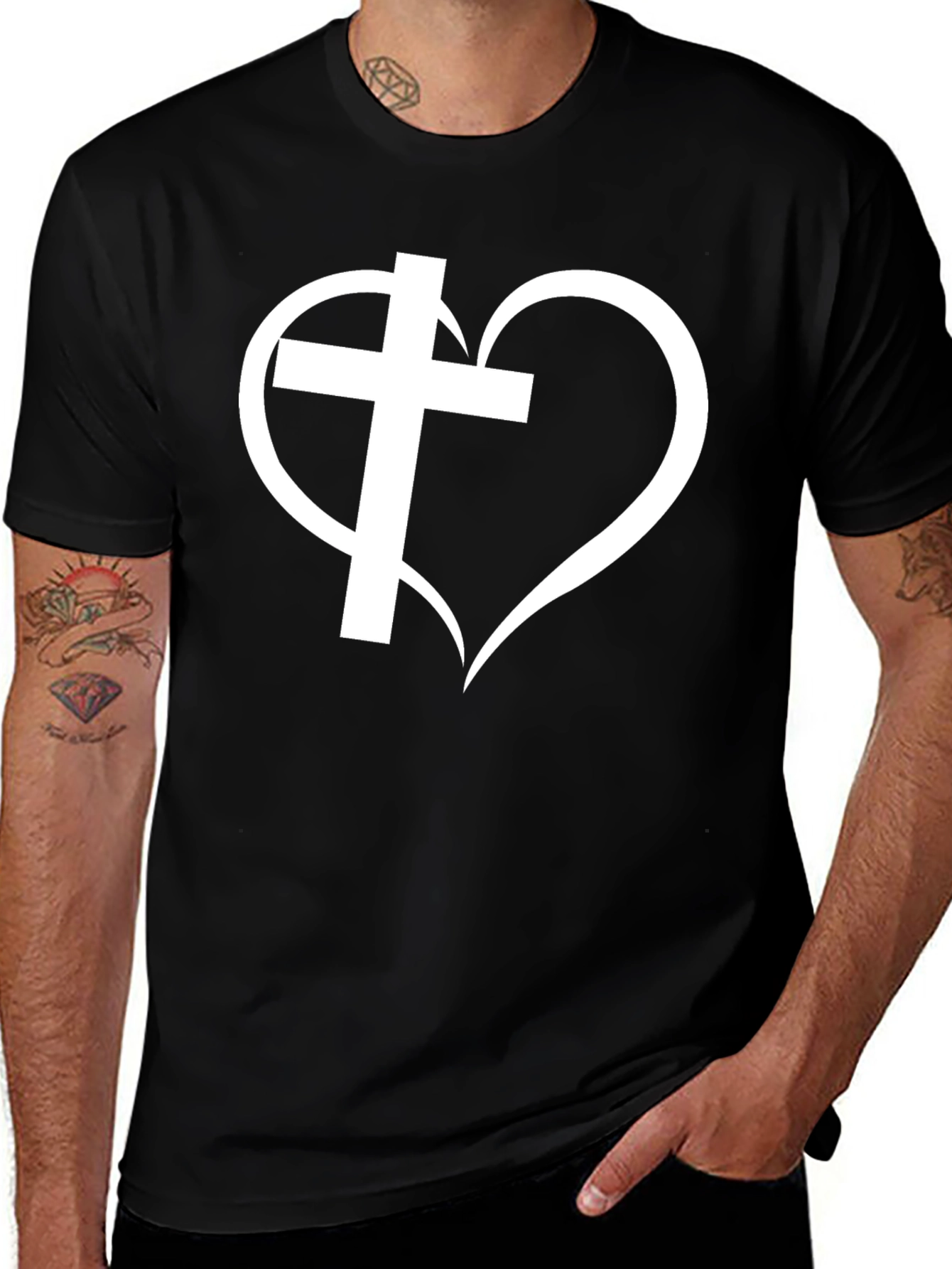 Faith Heart Black T-Shirt