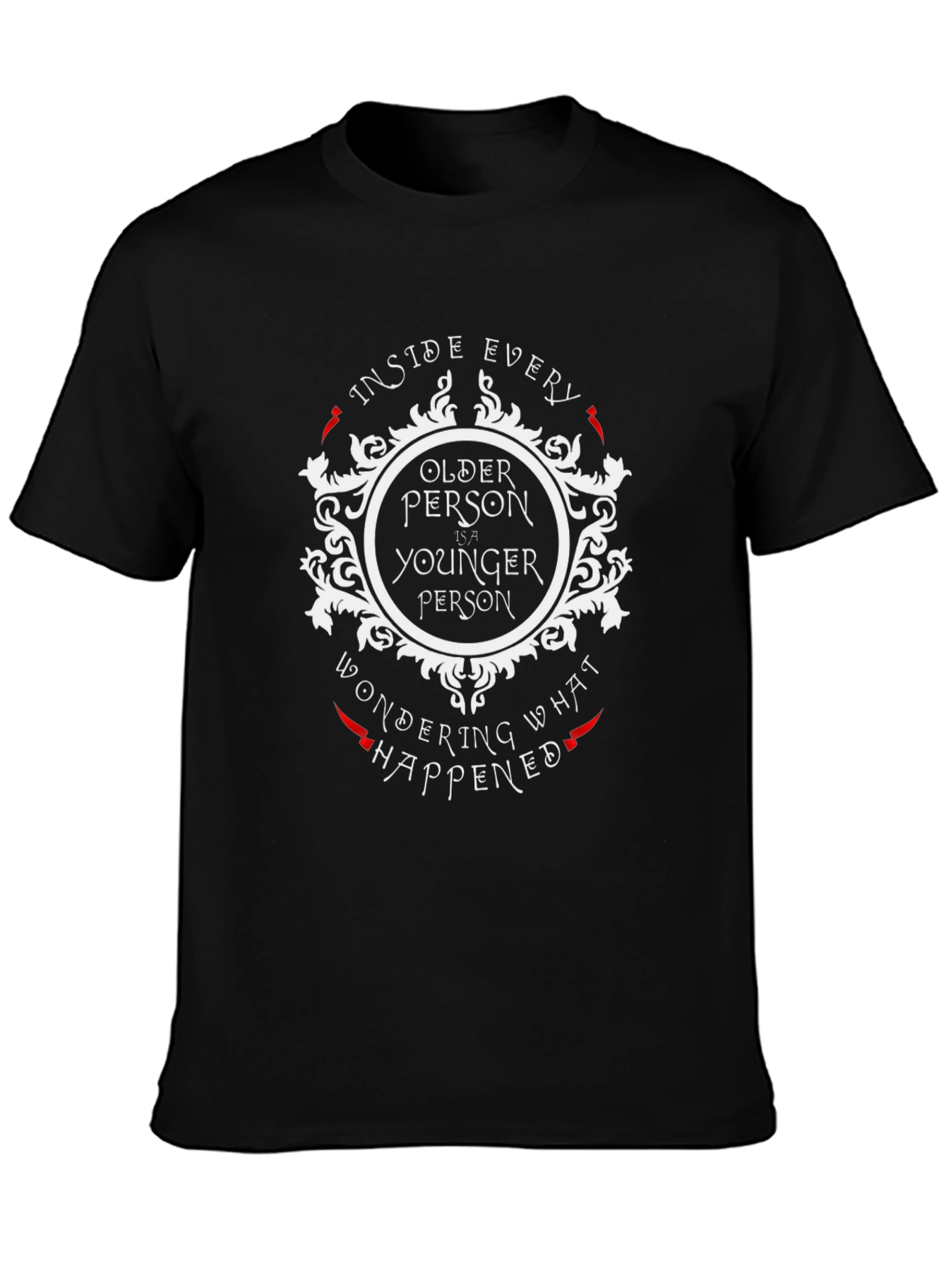 Older Younger Person Black Graphic Tee
