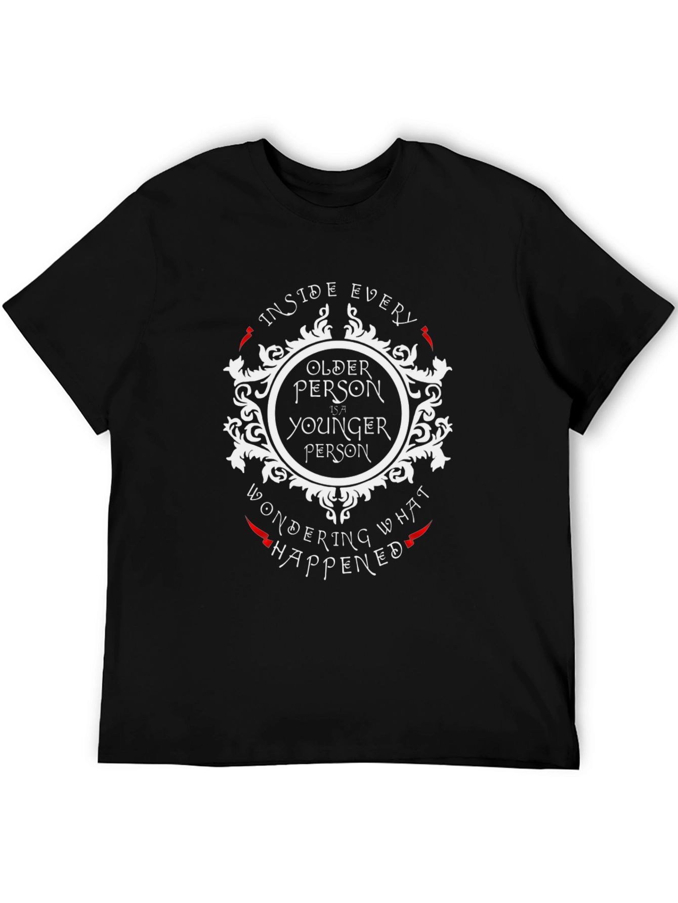 Older Younger Person Black Graphic Tee