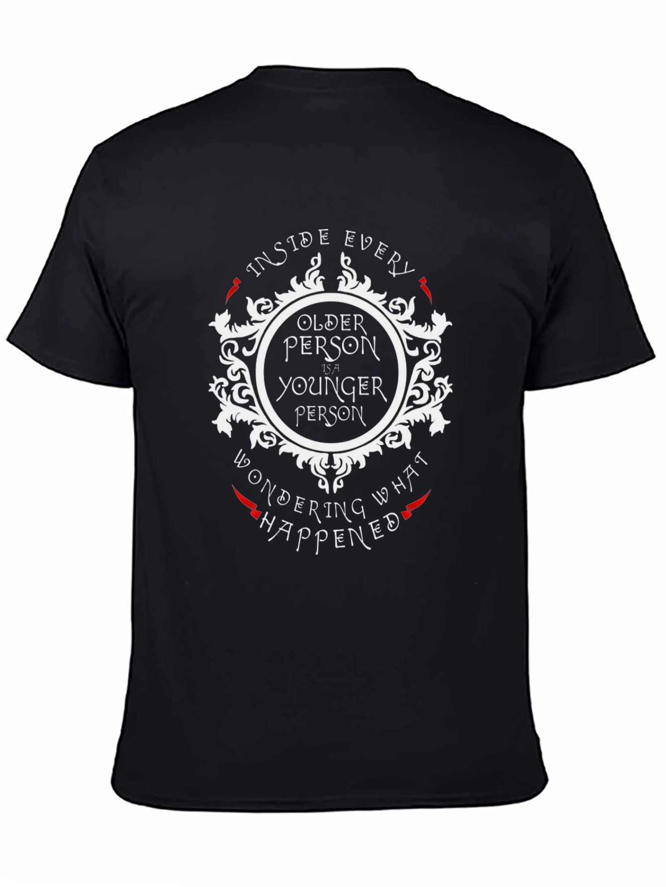 Older Younger Person Black Graphic Tee