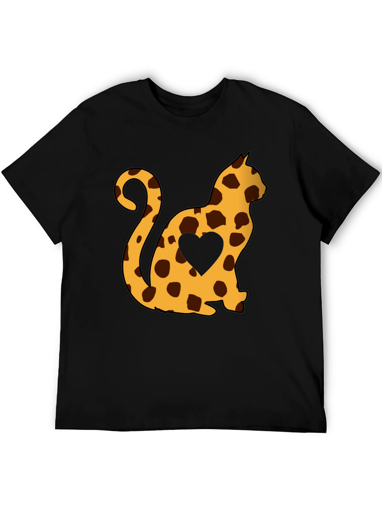 Spotted Cat Heart T-Shirt - Stylish Casual Tee