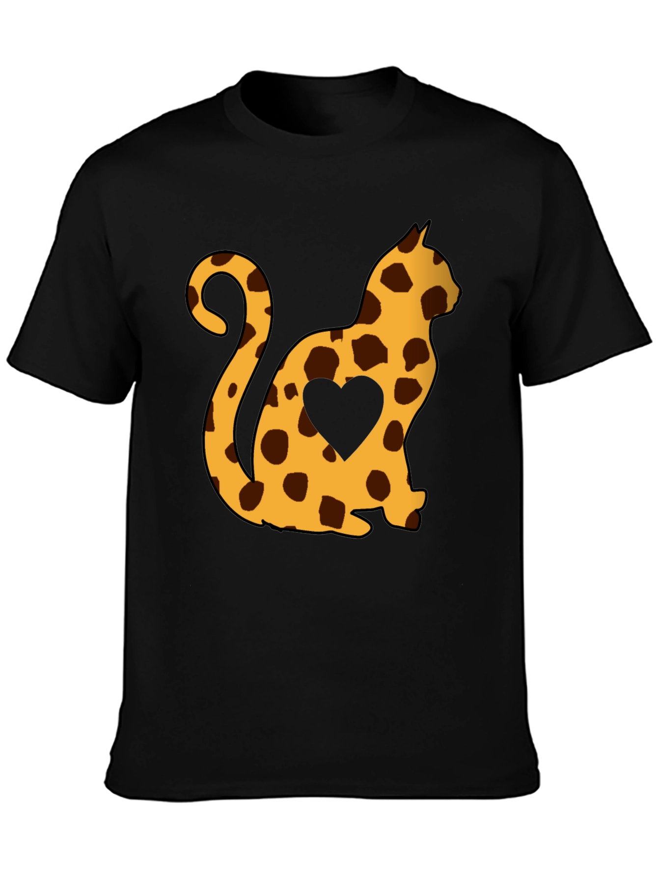 Spotted Cat Heart T-Shirt - Stylish Casual Tee