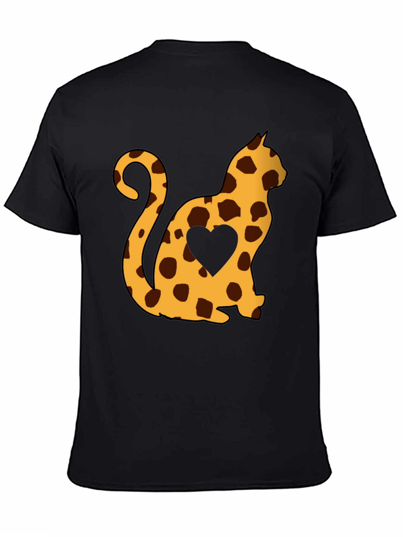 Spotted Cat Heart T-Shirt - Stylish Casual Tee