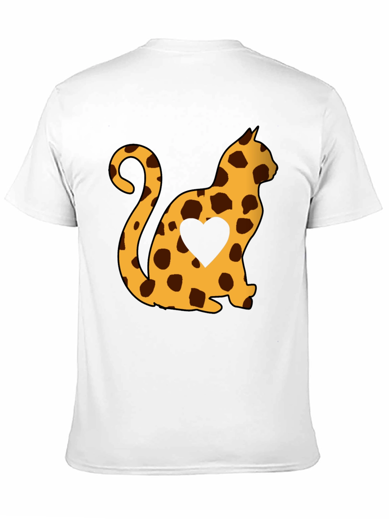 Spotted Cat Heart T-Shirt - Stylish Casual Tee