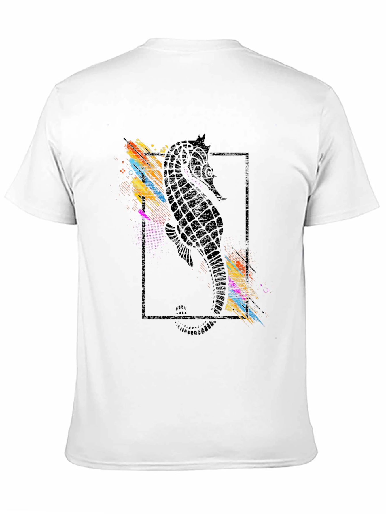 Seahorse Graphic Print Black T-Shirt