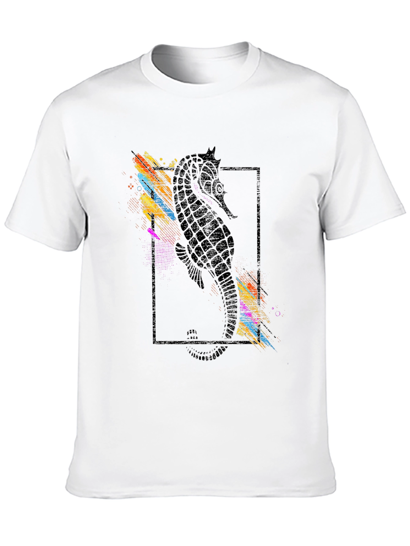 Seahorse Graphic Print Black T-Shirt