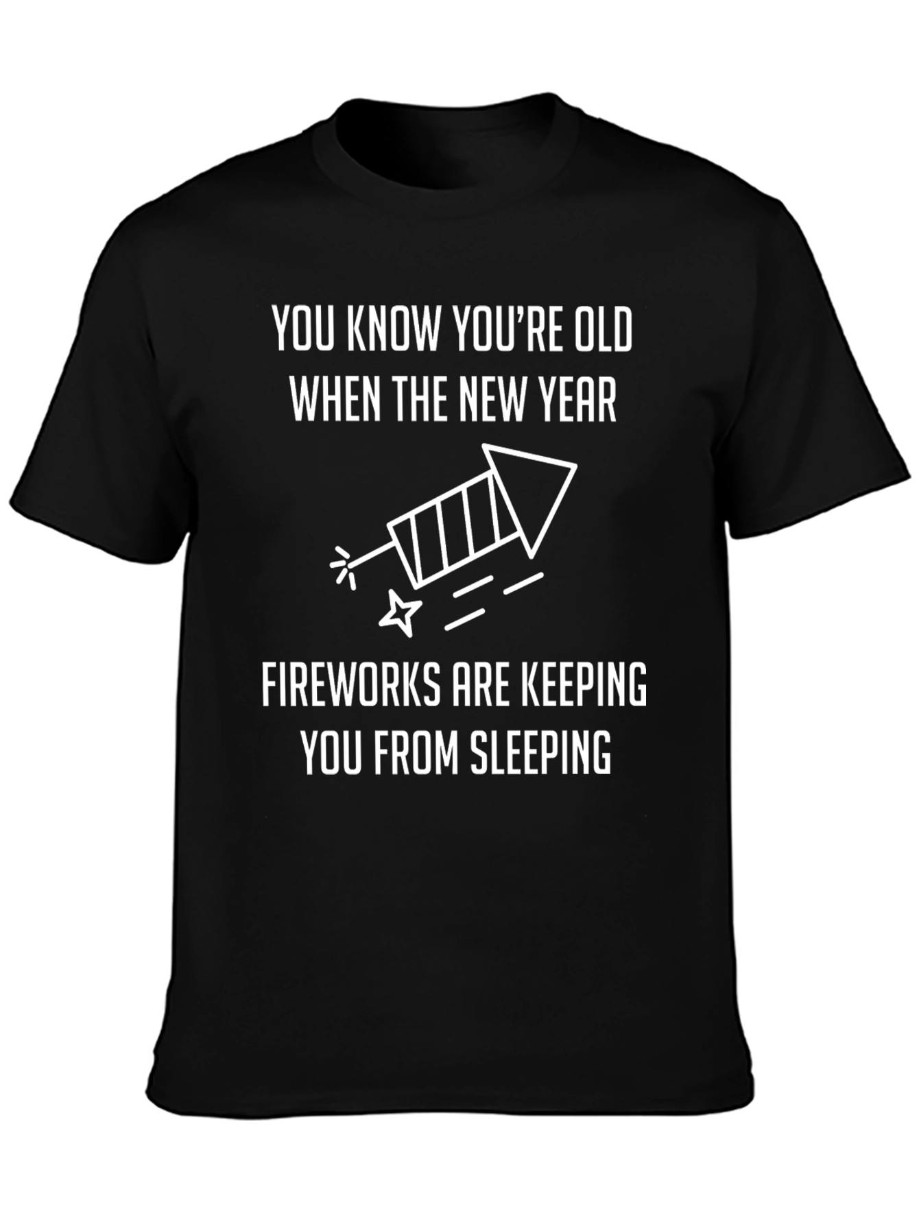 Funny Old Age New Year Fireworks T-Shirt