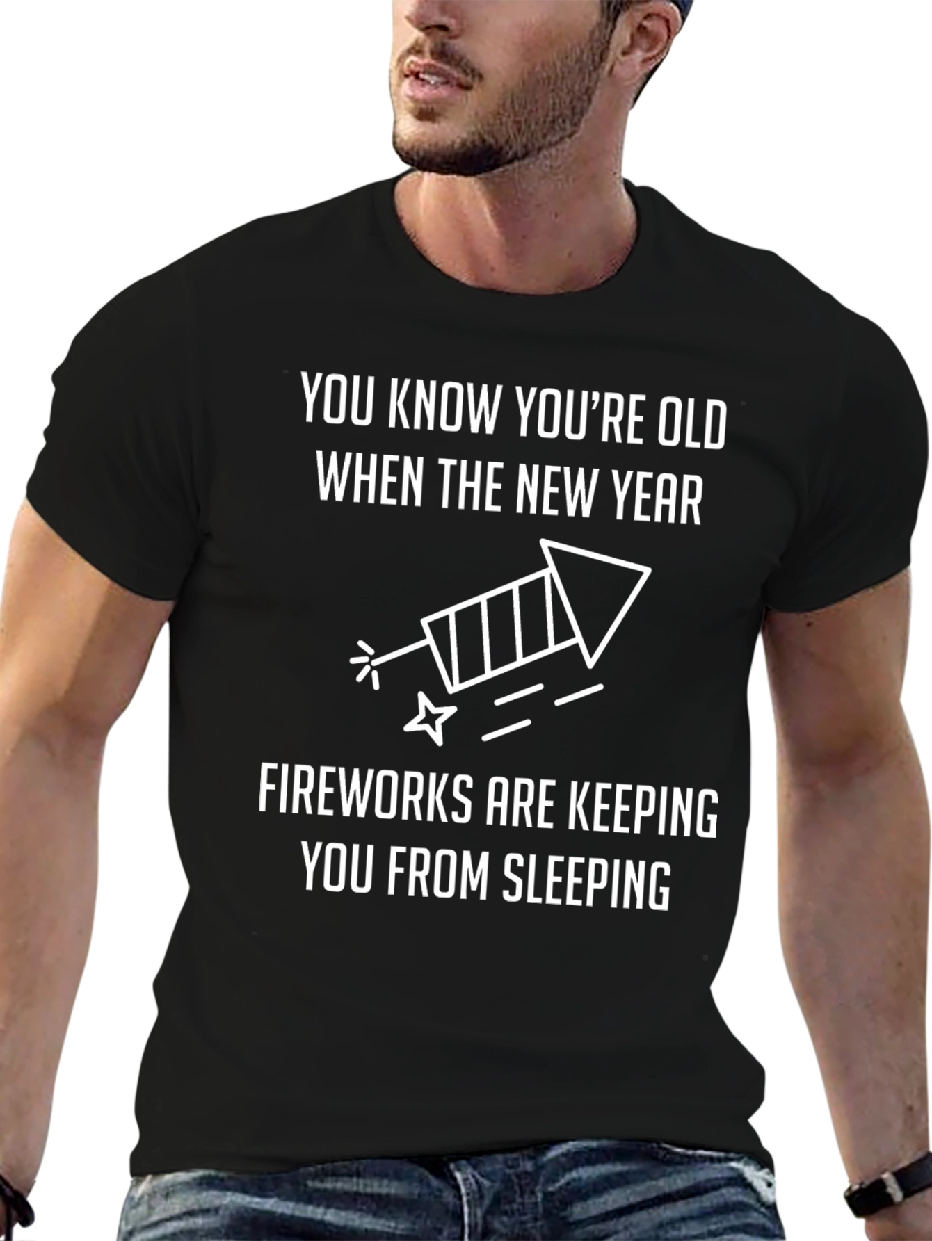 Funny Old Age New Year Fireworks T-Shirt