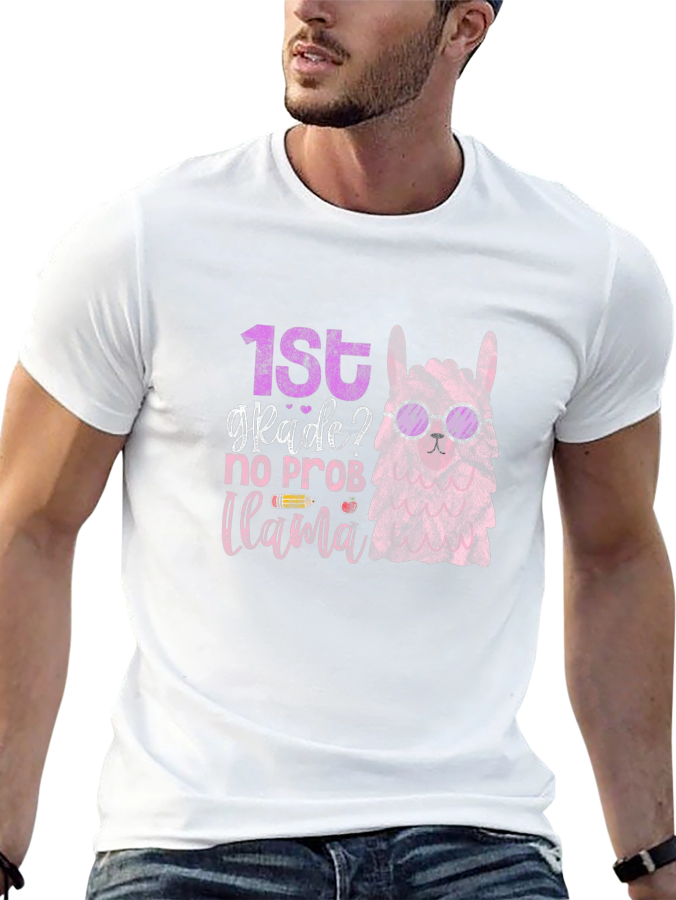 1st Grade Llama Graphic T-Shirt