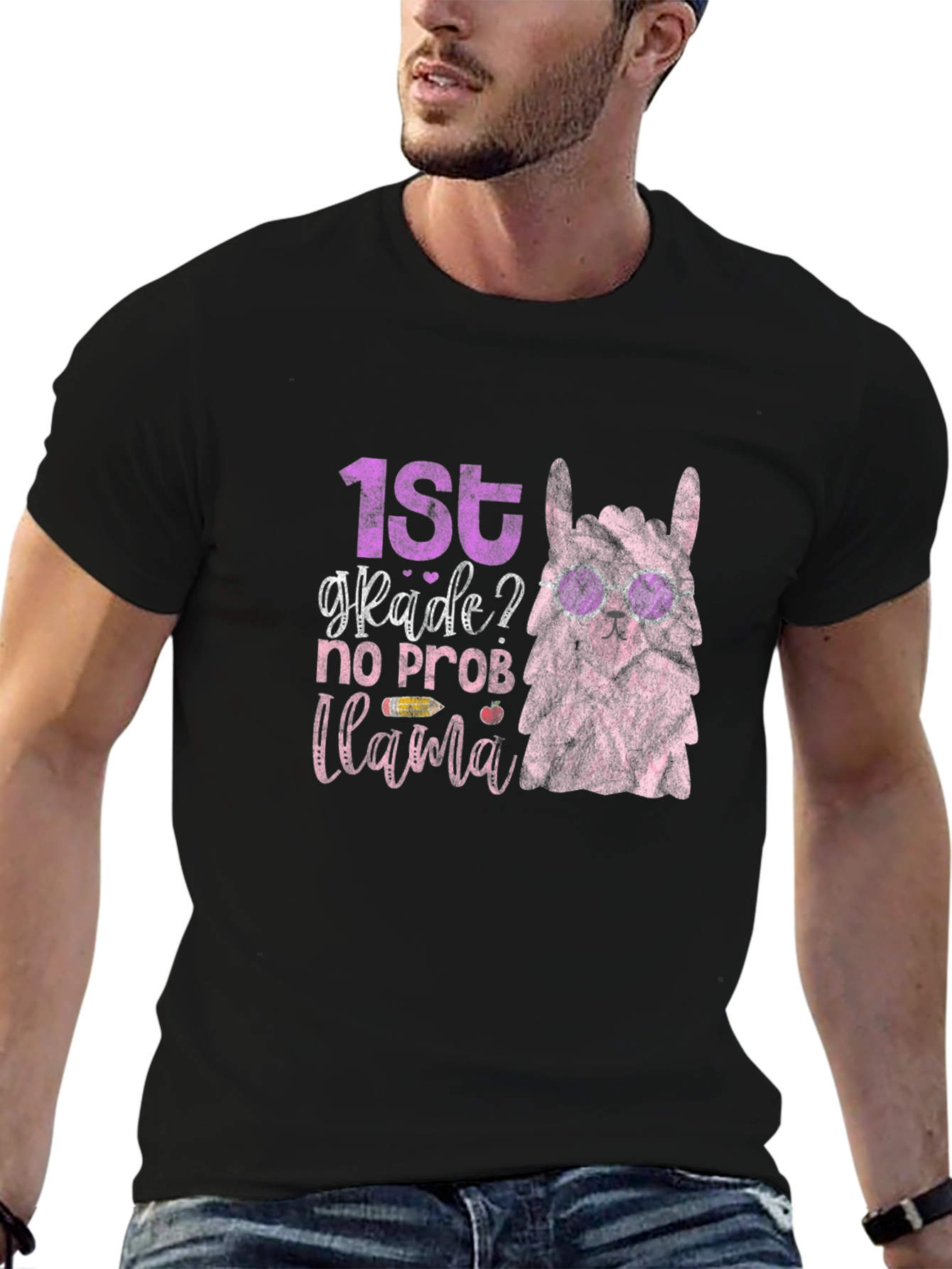 1st Grade Llama Graphic T-Shirt