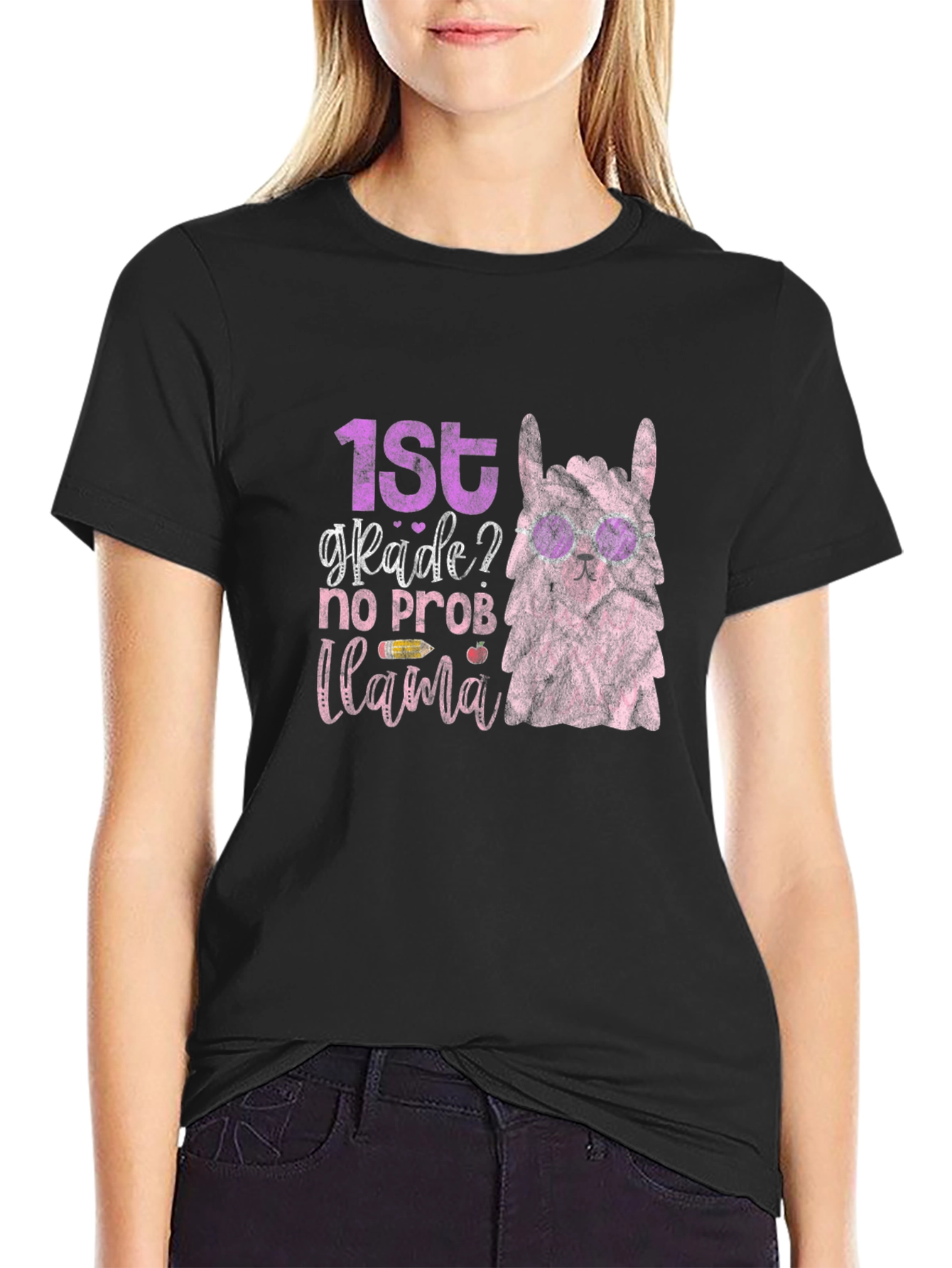 1st Grade Llama Graphic T-Shirt