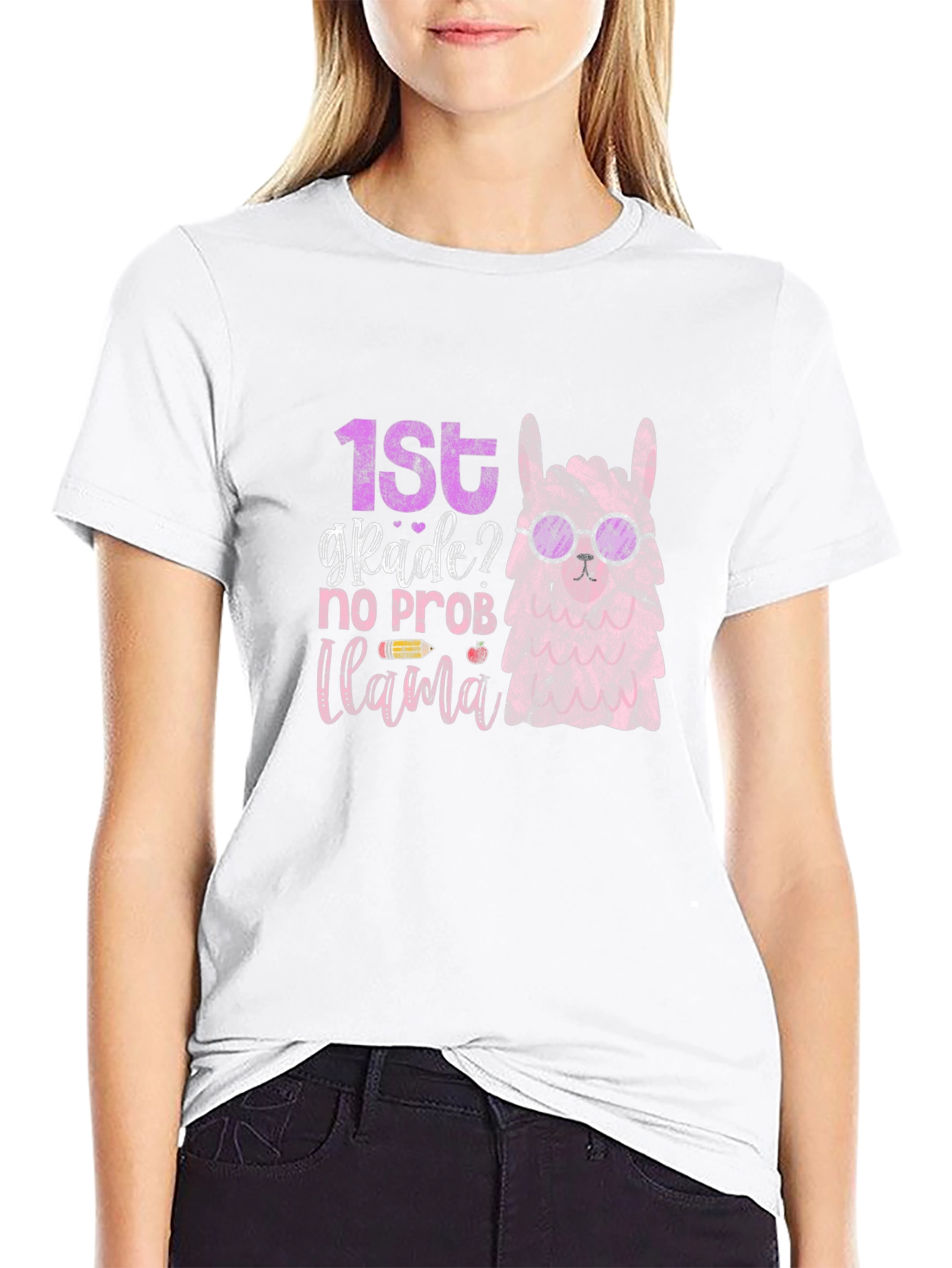 1st Grade Llama Graphic T-Shirt