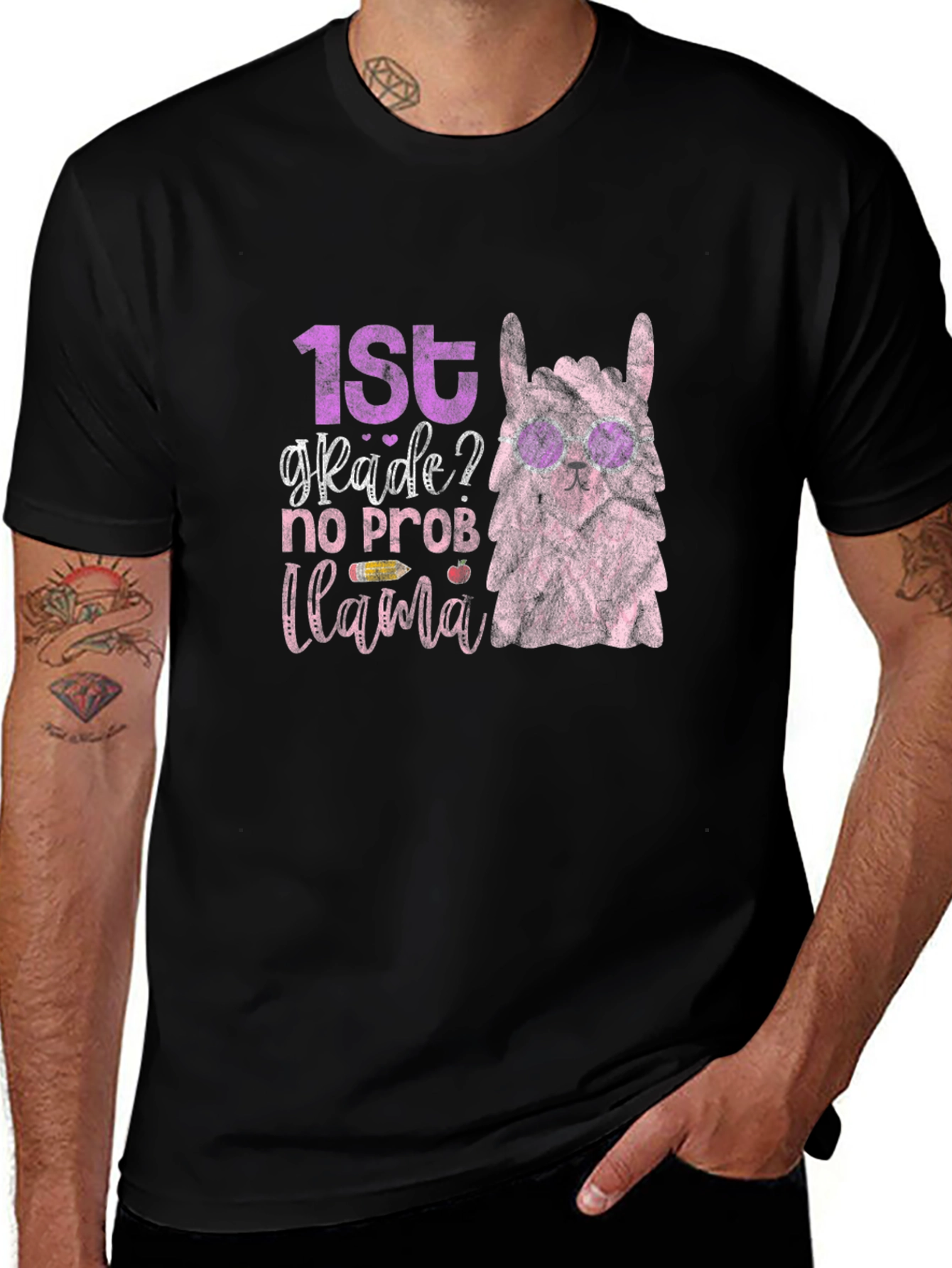 1st Grade Llama Graphic T-Shirt
