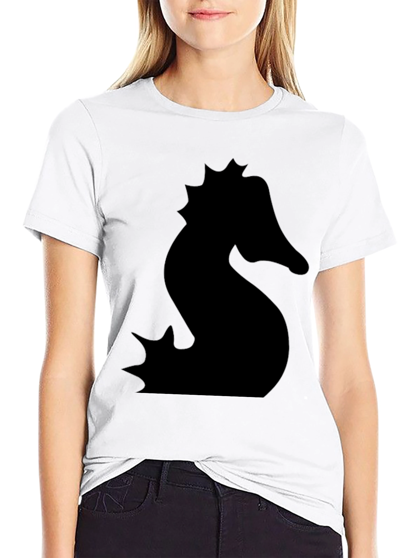 Seahorse Silhouette Black T-Shirt