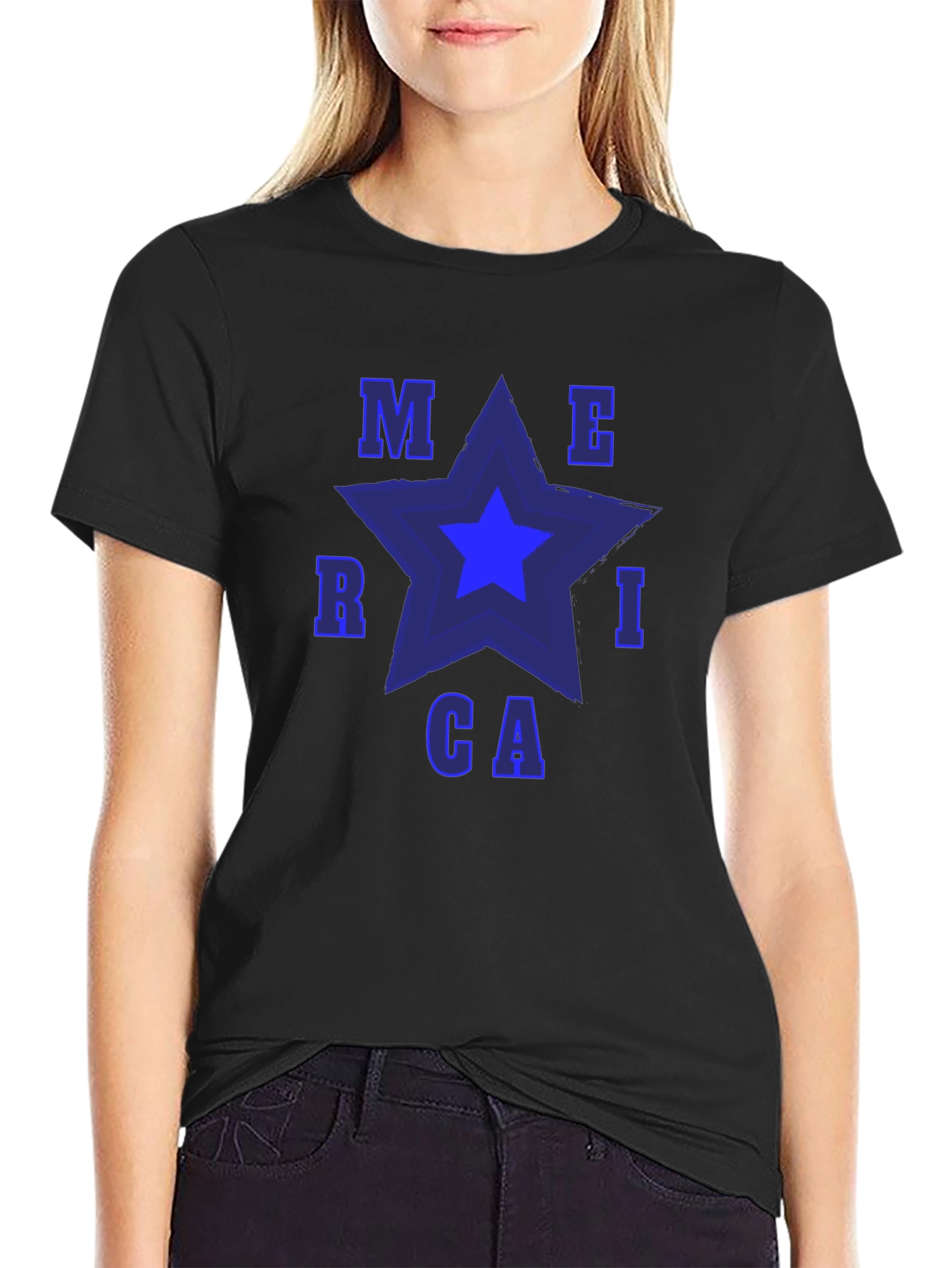 America Star Graphic Tee - Patriotic T-Shirt
