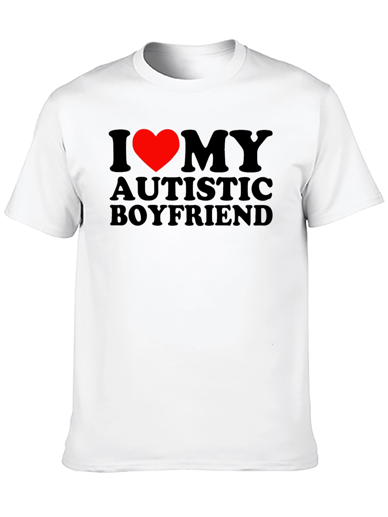 I Heart My Autistic Boyfriend Black T-Shirt