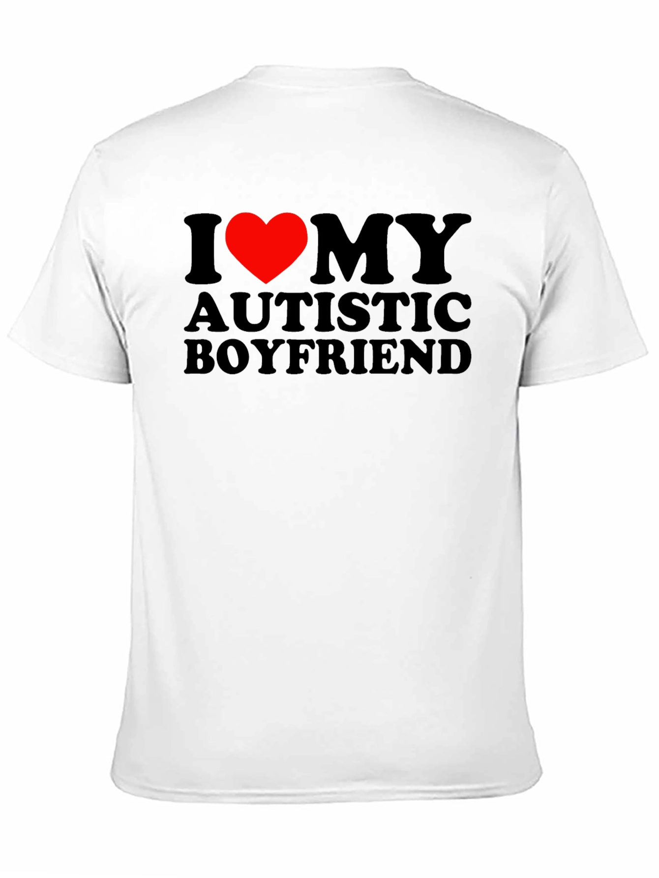 I Heart My Autistic Boyfriend Black T-Shirt