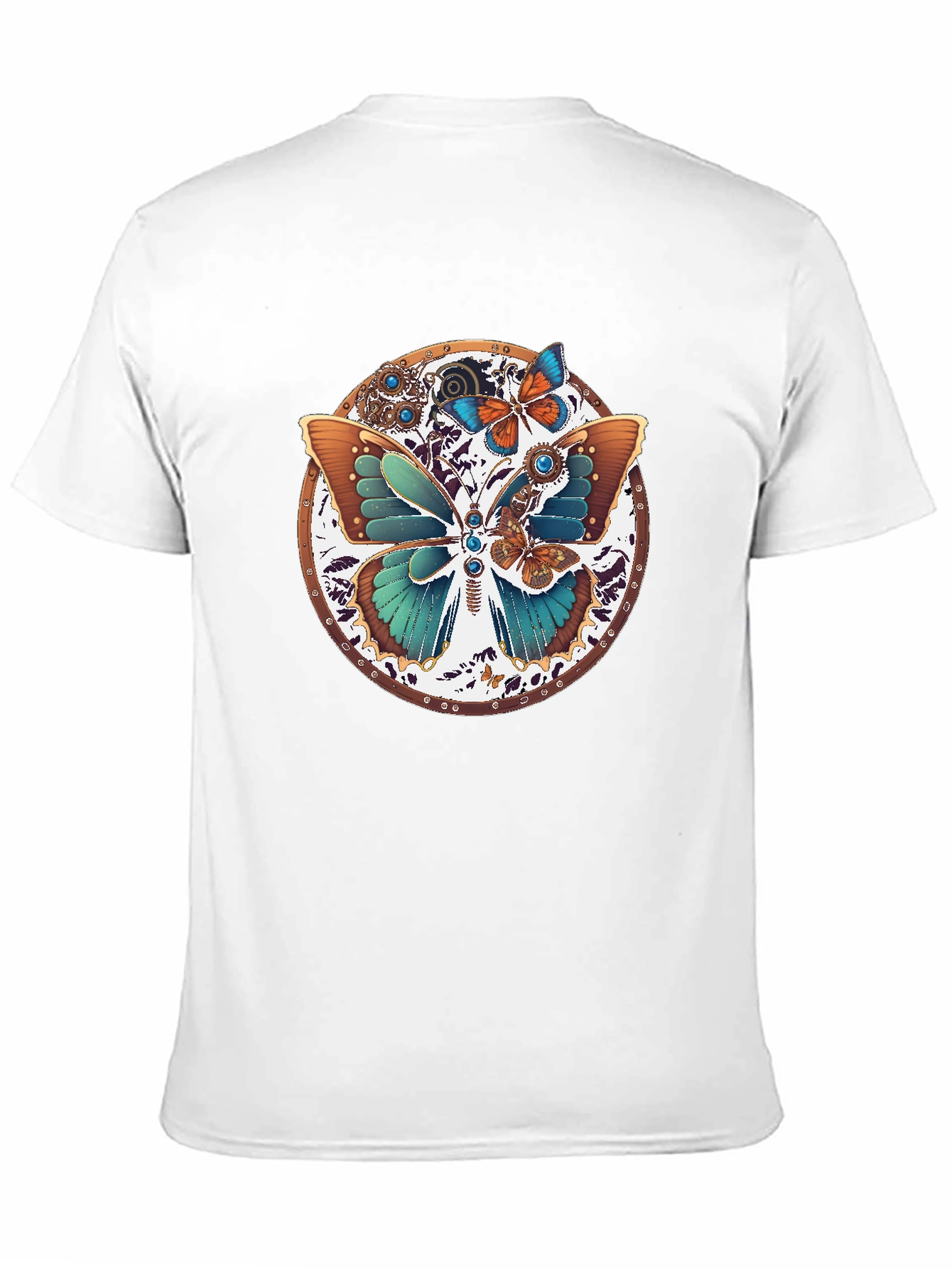 Steampunk Butterfly Graphic Tee - Unique Insect Design
