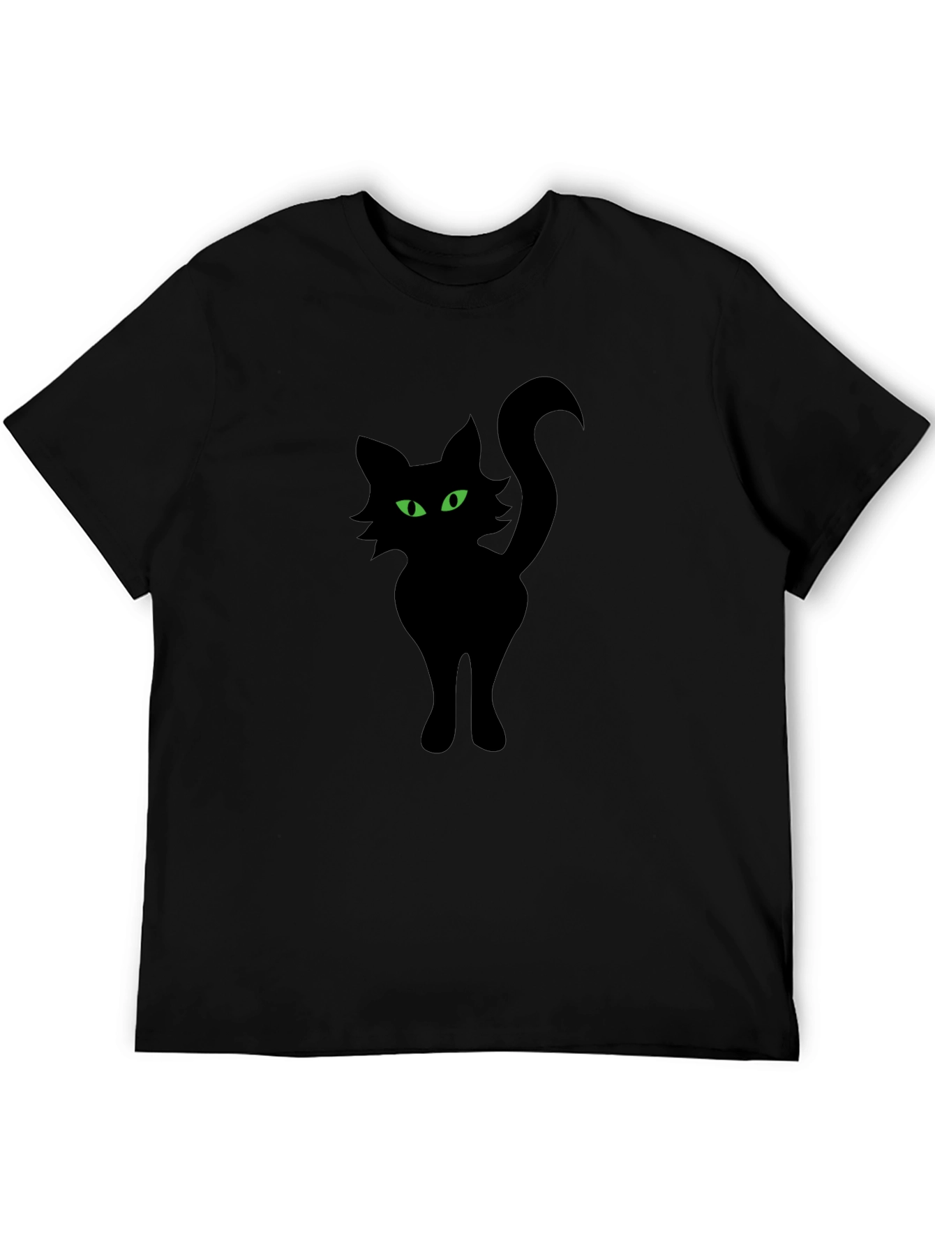 Black Cat Graphic Tee - Spooky Halloween Shirt