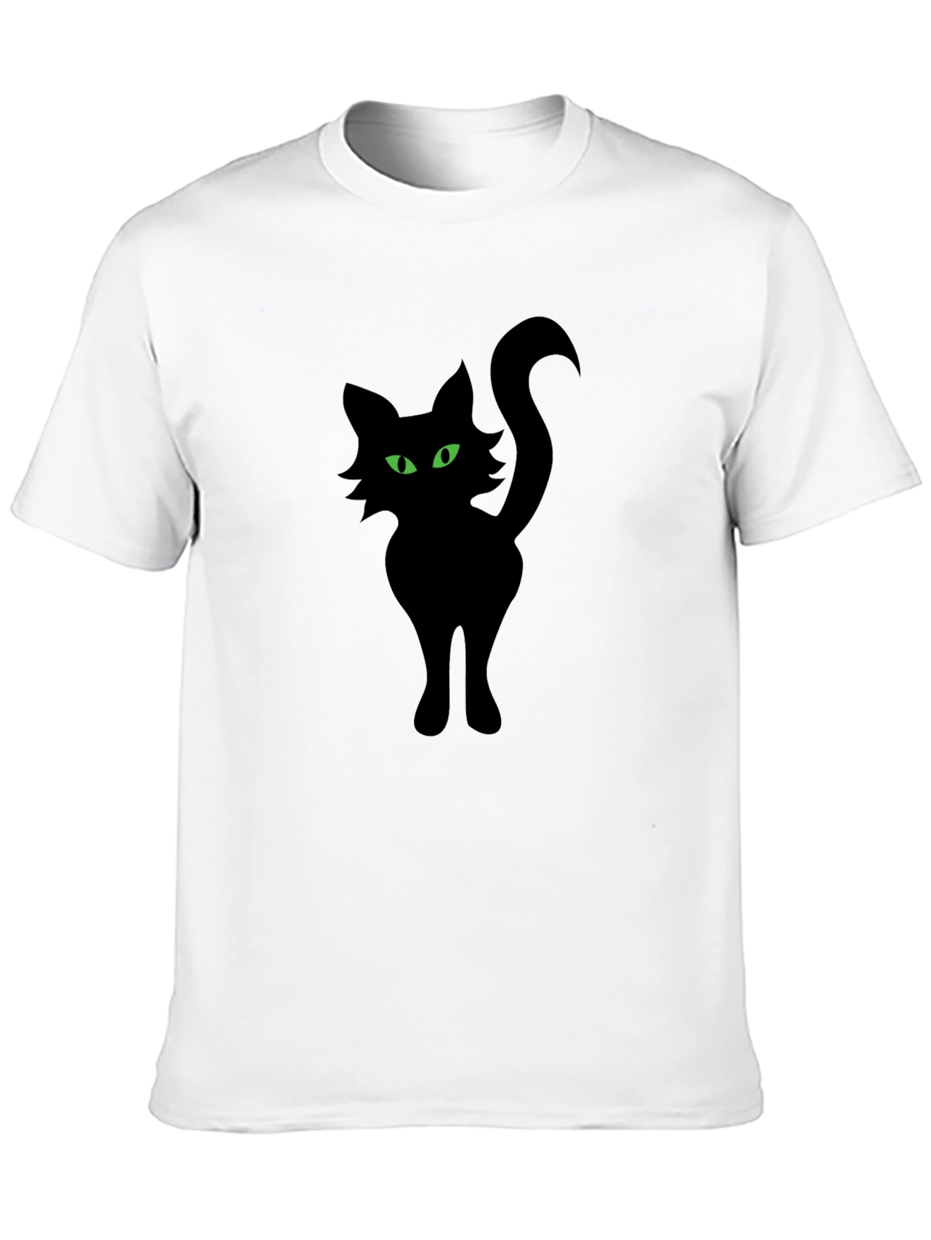 Black Cat Graphic Tee - Spooky Halloween Shirt