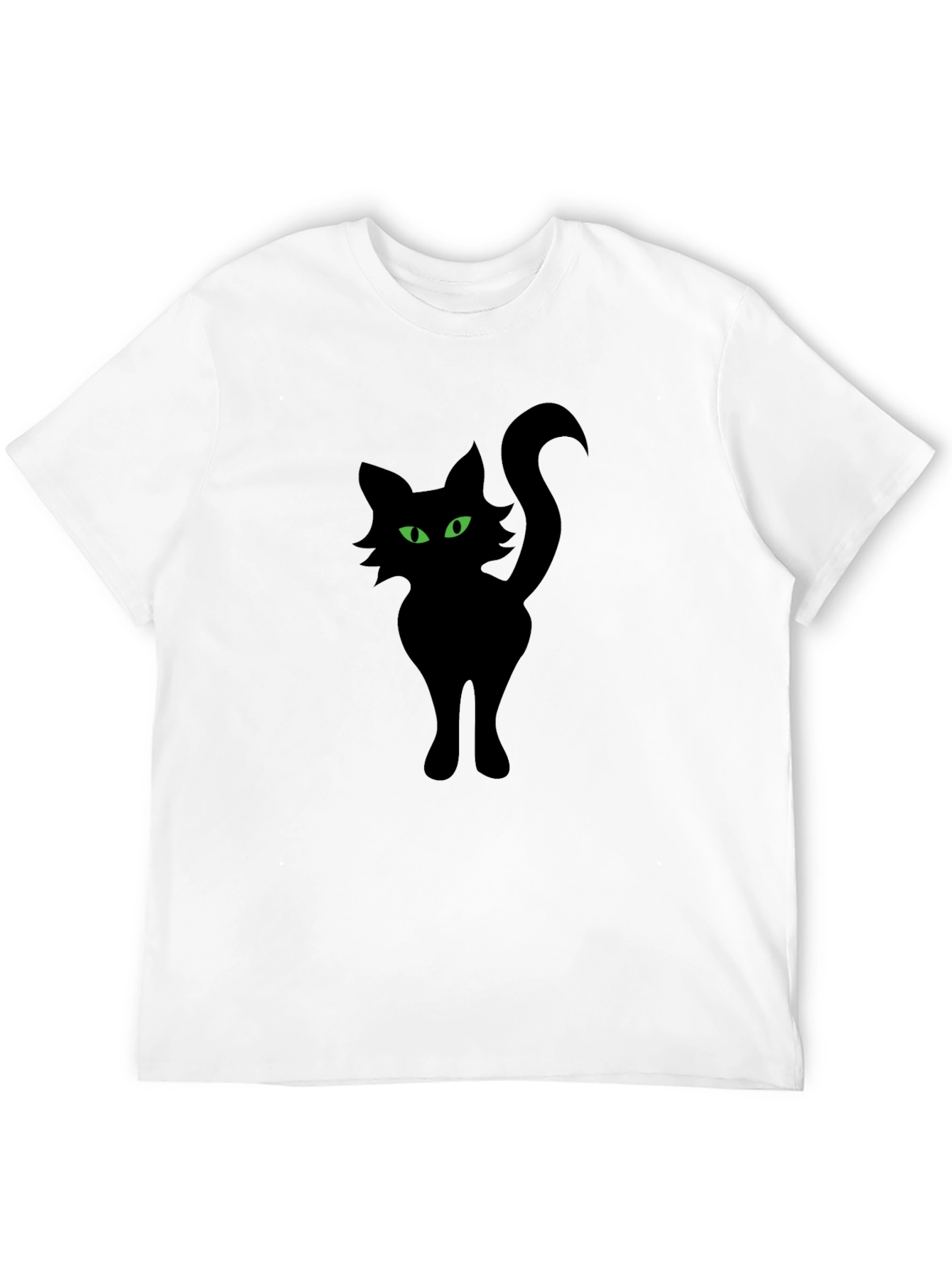 Black Cat Graphic Tee - Spooky Halloween Shirt
