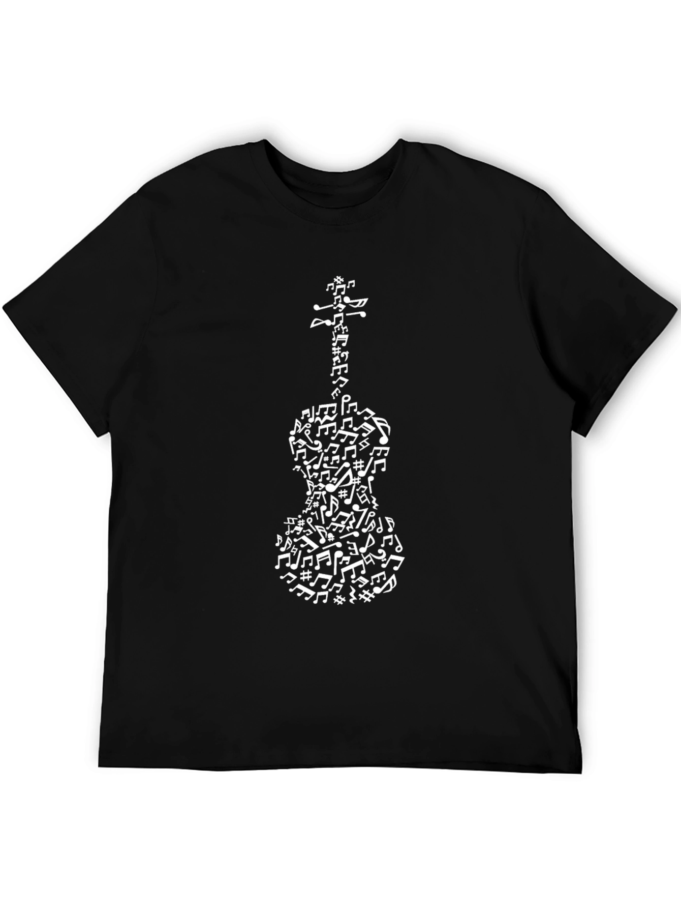 Musical Notes Violin T-Shirt - Black