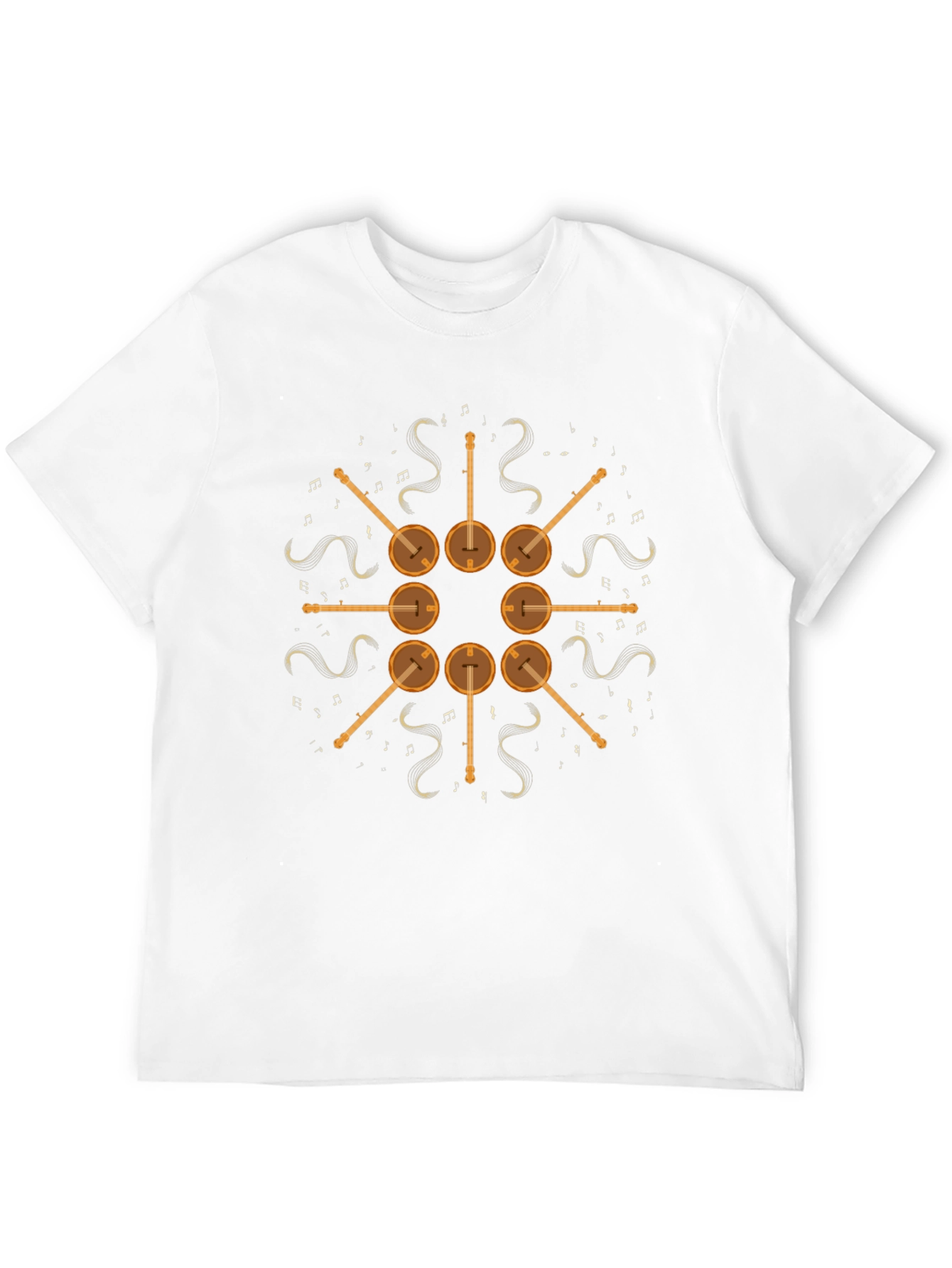 Banjo Music Note Graphic Tee - Black
