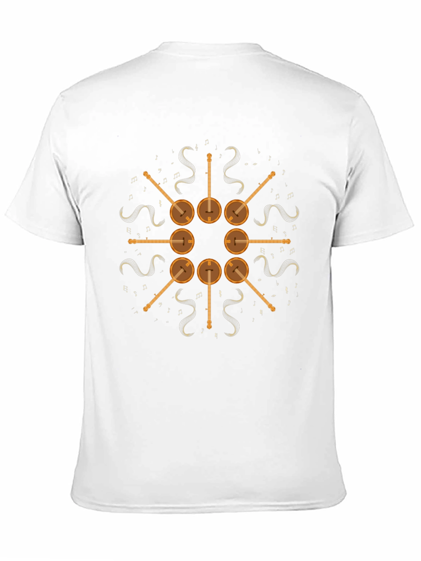 Banjo Music Note Graphic Tee - Black