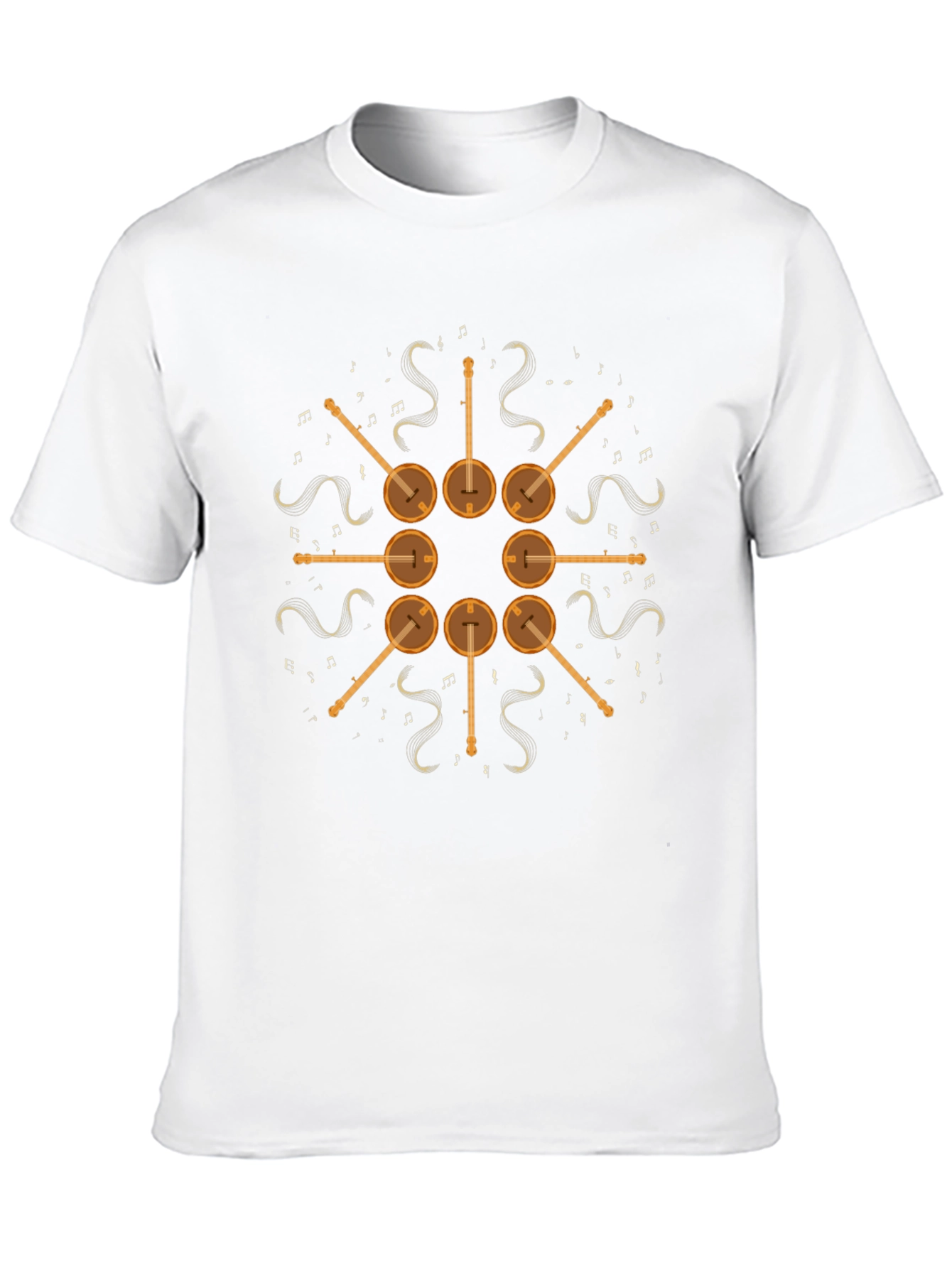 Banjo Music Note Graphic Tee - Black