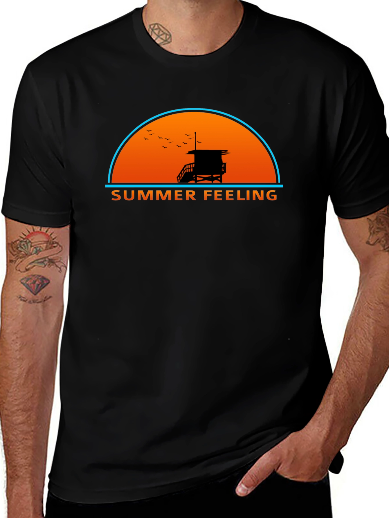Summer Feeling Graphic T-Shirt - Beach Vibes Tee