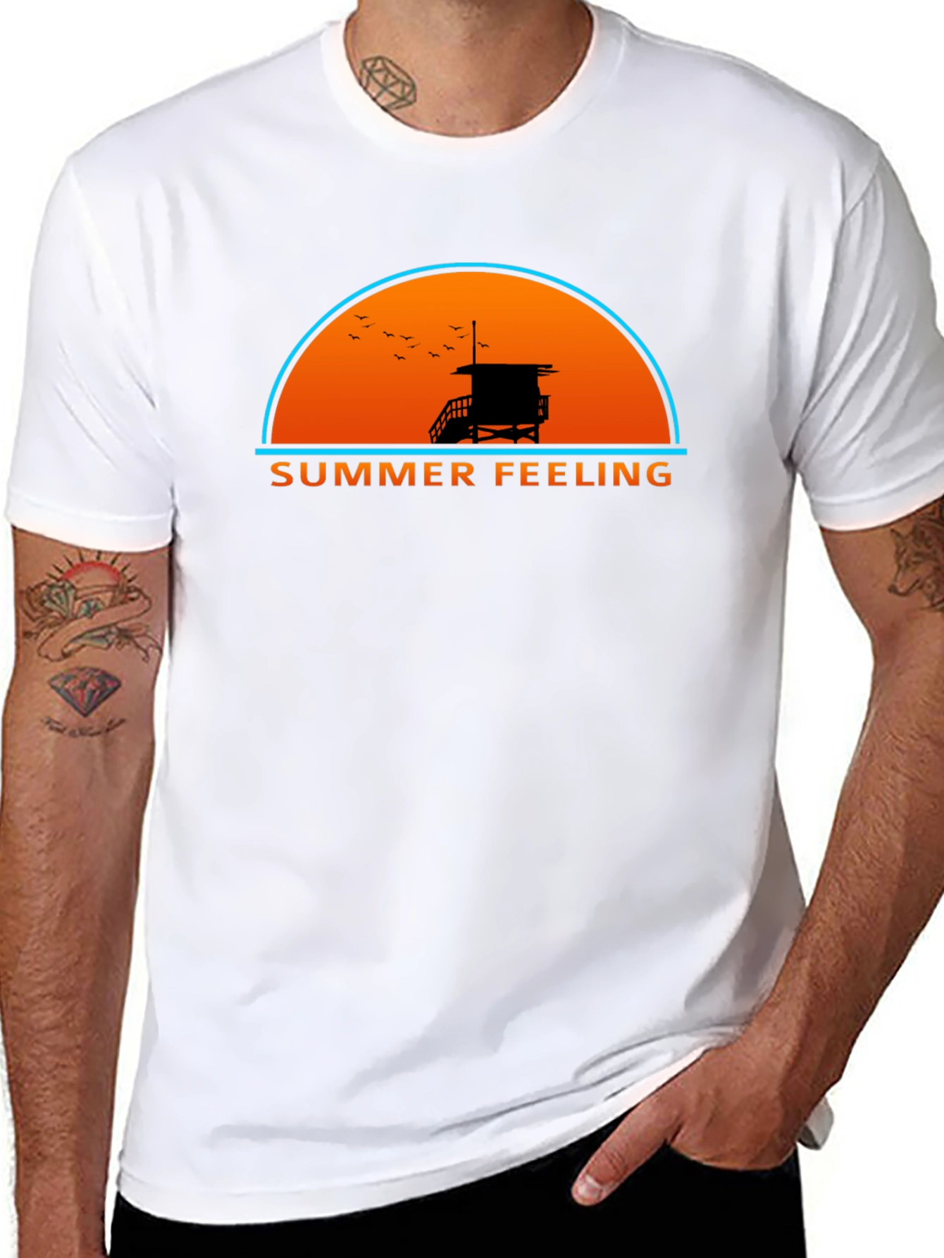 Summer Feeling Graphic T-Shirt - Beach Vibes Tee