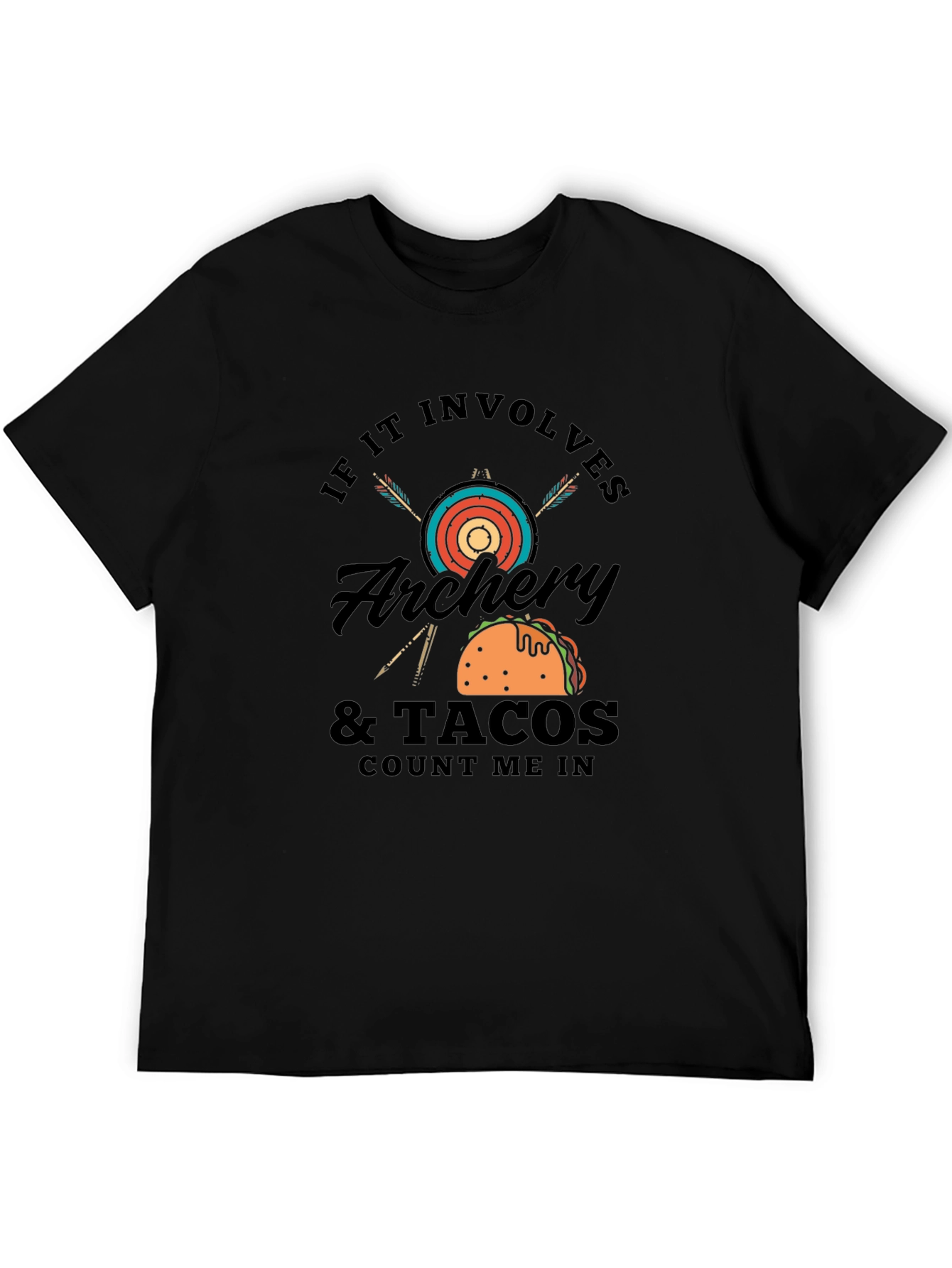 Archery & Tacos Mens Black T-Shirt