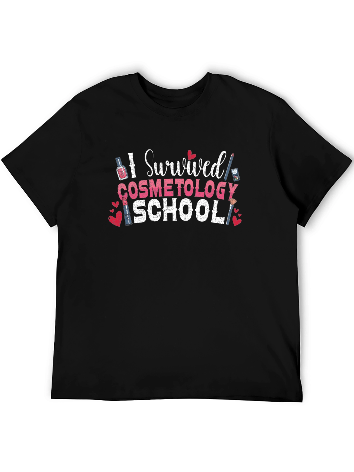 I Survived Cosmetology School Black T-Shirt