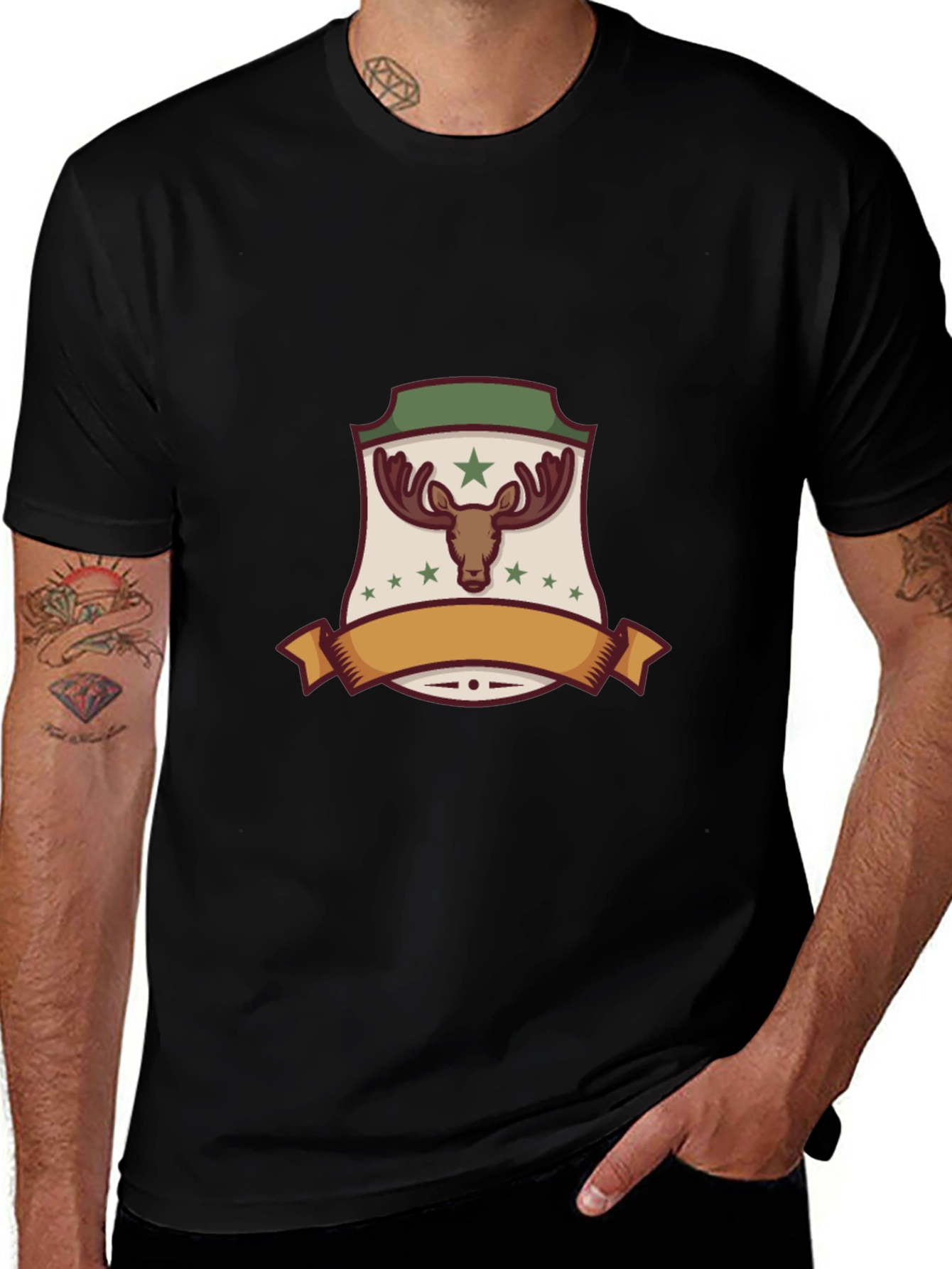 Moose Emblem Black T-Shirt