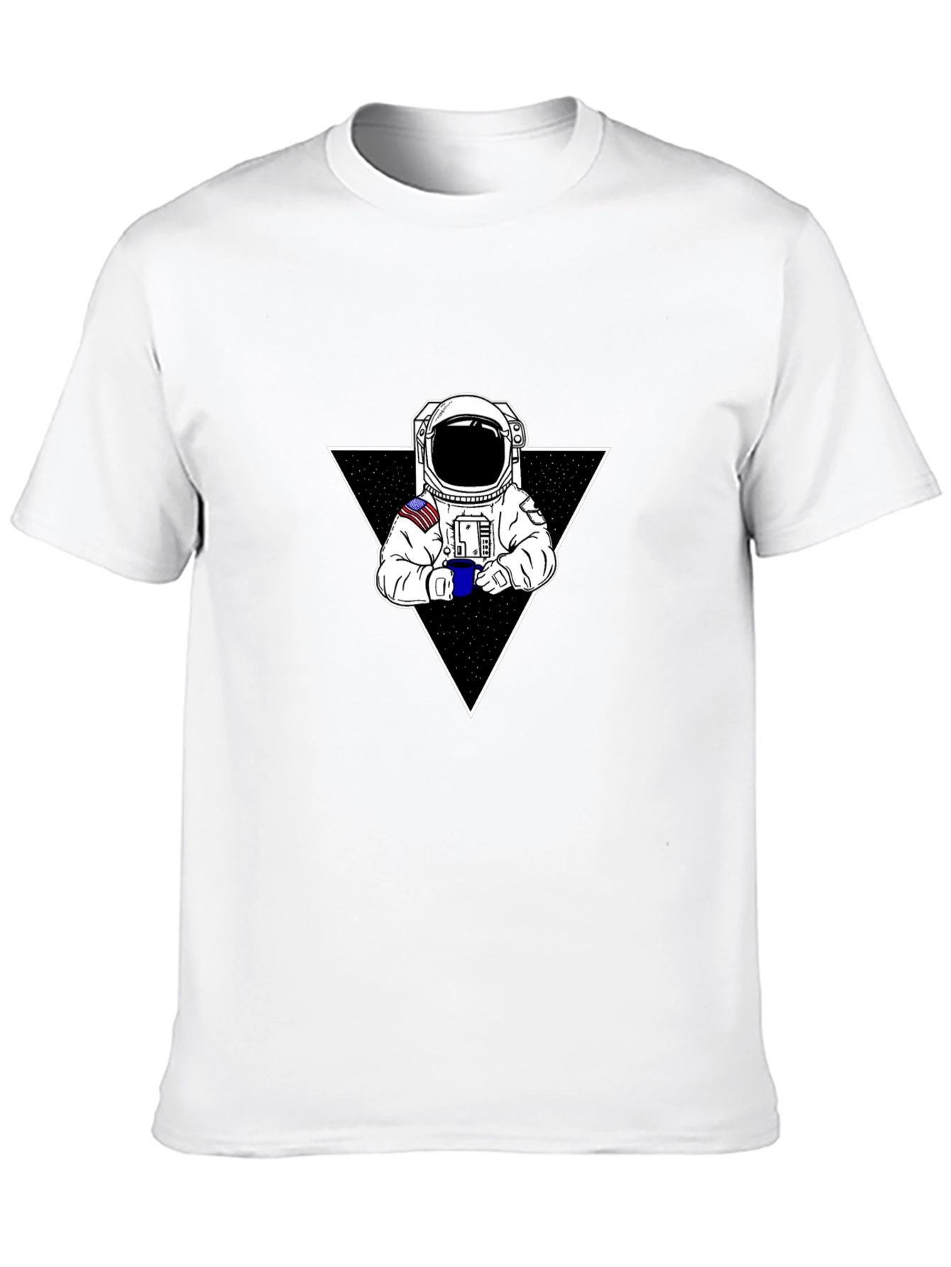 Astronaut Coffee Triangle Black T-Shirt